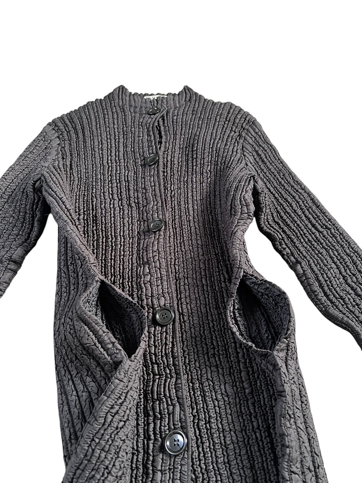 Issey Miyake 1980 Peplum by Yoshiki Hishinuma Pleated Wrinkles Long Coat Size S / US 4 / IT 40 - 7 Thumbnail