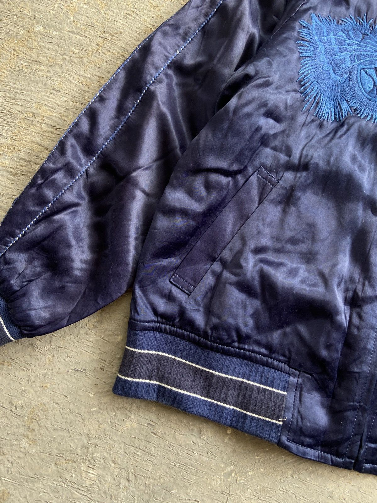 Blue Blue Japan (NWT) 2000s Blue Blue Japan - Sukajan Silk Bomber Jacket Size US M / EU 48-50 / 2 - 18 Thumbnail