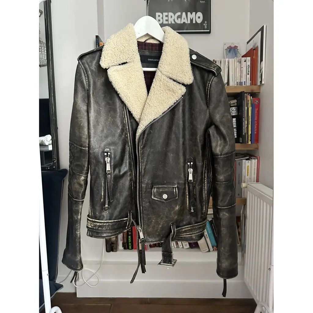 Dsquared2 Dsquared 2 shearling leather biker jacket Size US M / EU 48-50 / 2 - 11 Thumbnail