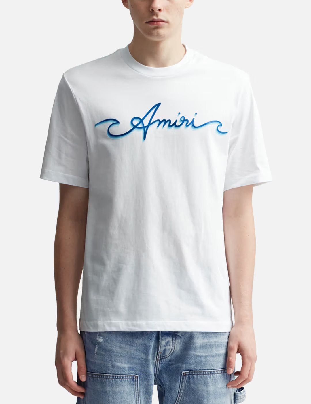 Amiri o1s1wg110825 Wave T-Shirt in White Size US L / EU 52-54 / 3 - 4 Thumbnail