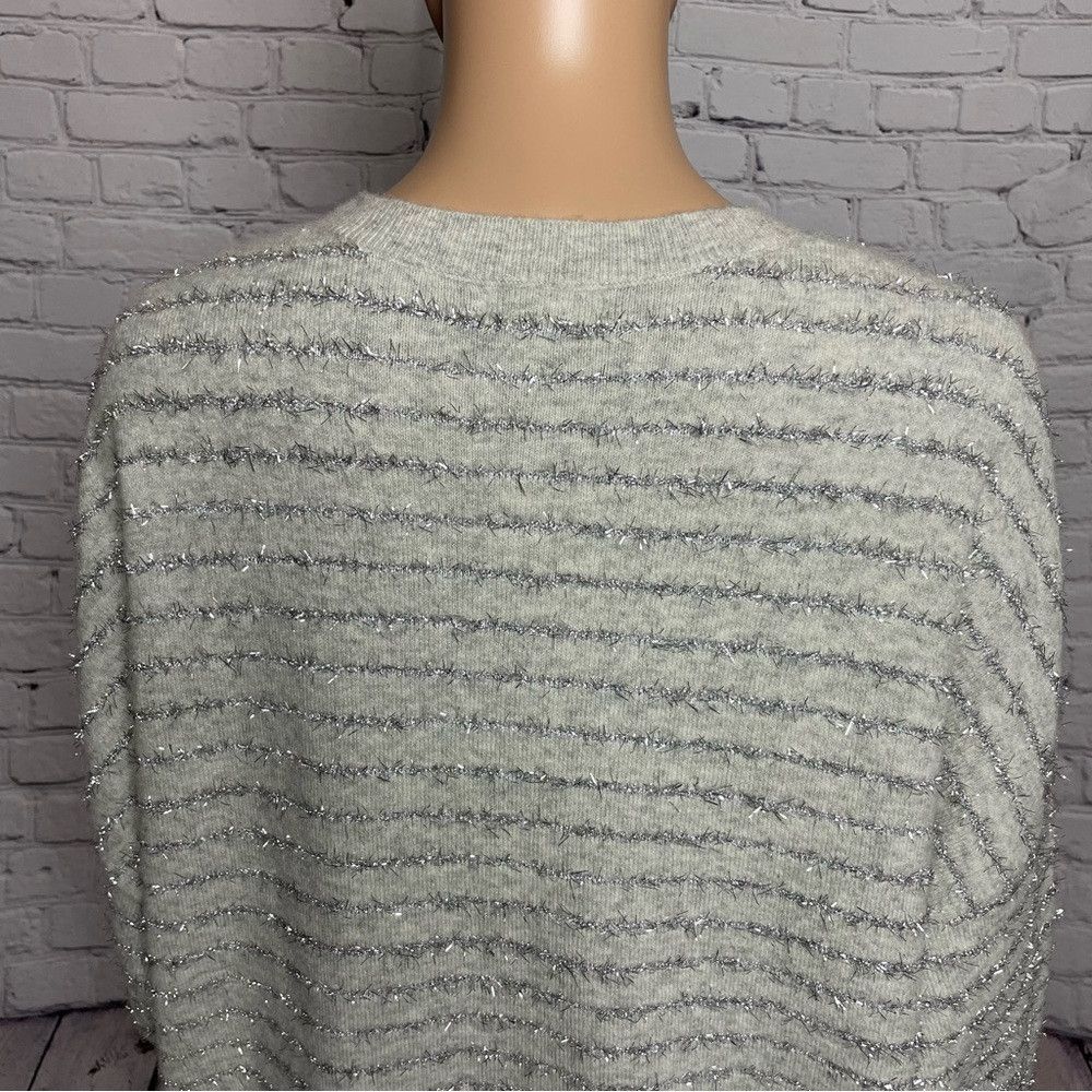 Nordstrom NWT New Nordstrom Grey Metallic Stripe Sweater Size M Size M / US 6-8 / IT 42-44 - 9 Thumbnail