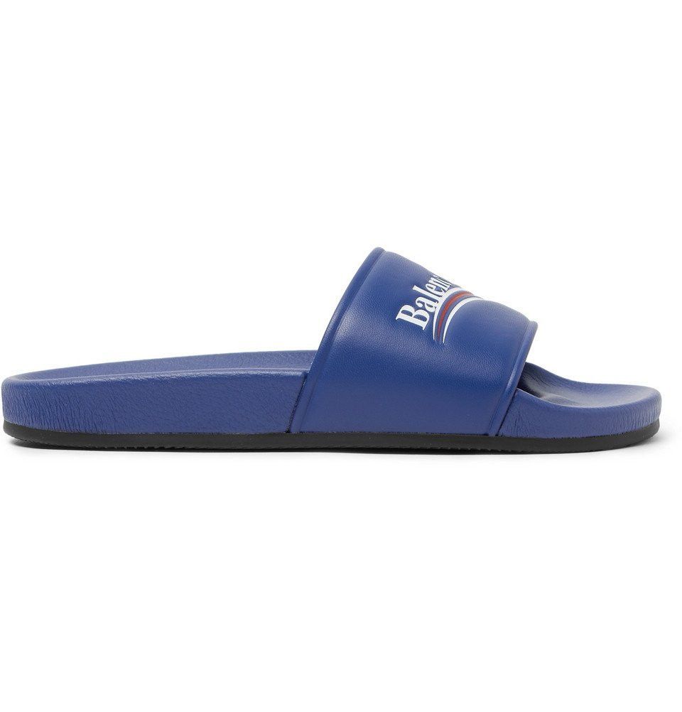 Balenciaga Leather Campaign Logo Slide Pool Sandal Flip Flop Flat 44 11 Size US 11 / EU 44 - 3 Thumbnail