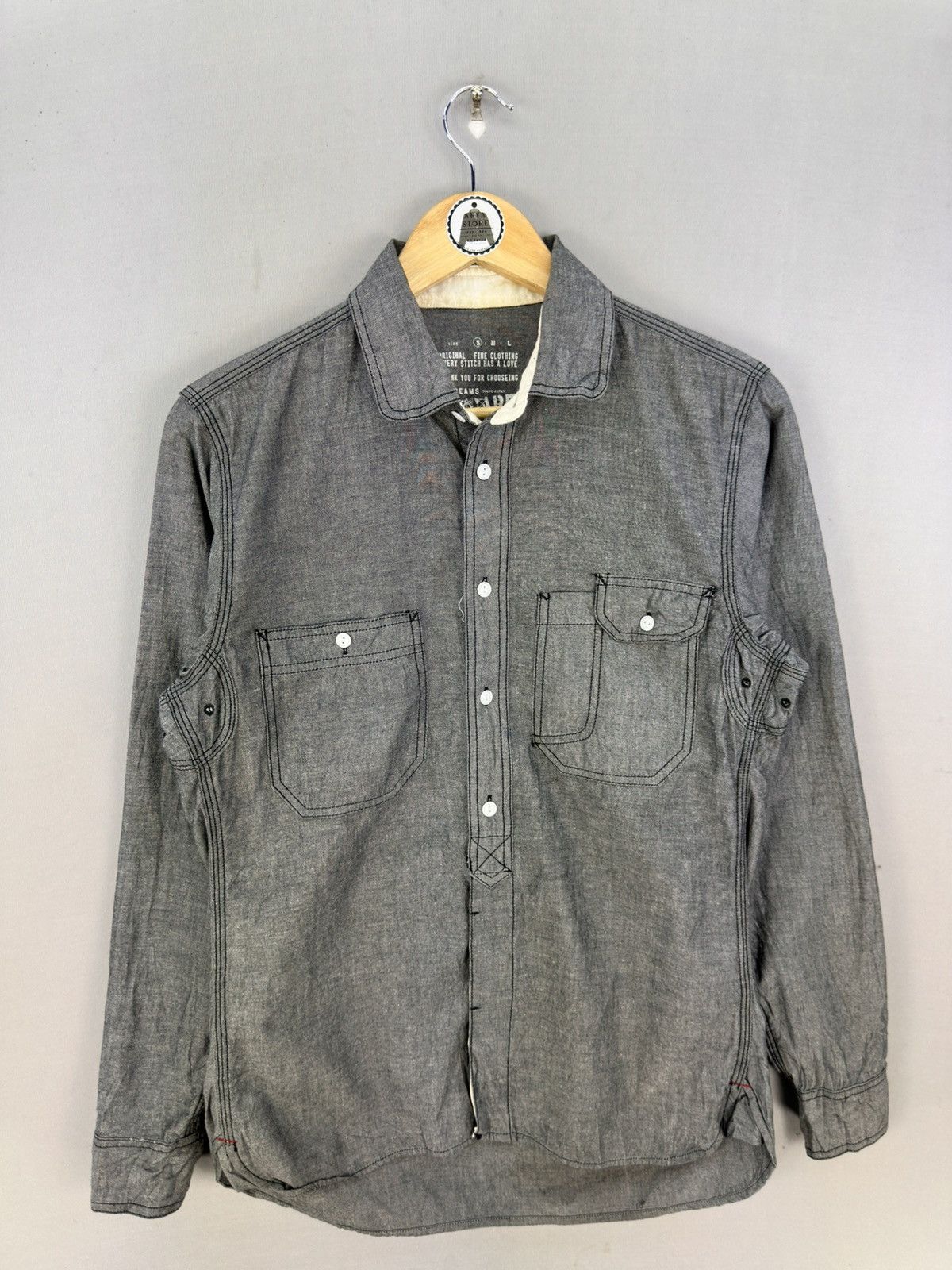 Beams Japan Beams Workwear Dungaree Shirt Button Up Size US M / EU 48-50 / 2 - 1 Thumbnail