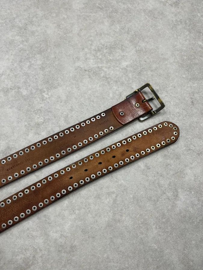 Polo Ralph Lauren 2000s Ralph Lauren Brown Leather Studded Belt Size ONE SIZE - 6 Thumbnail