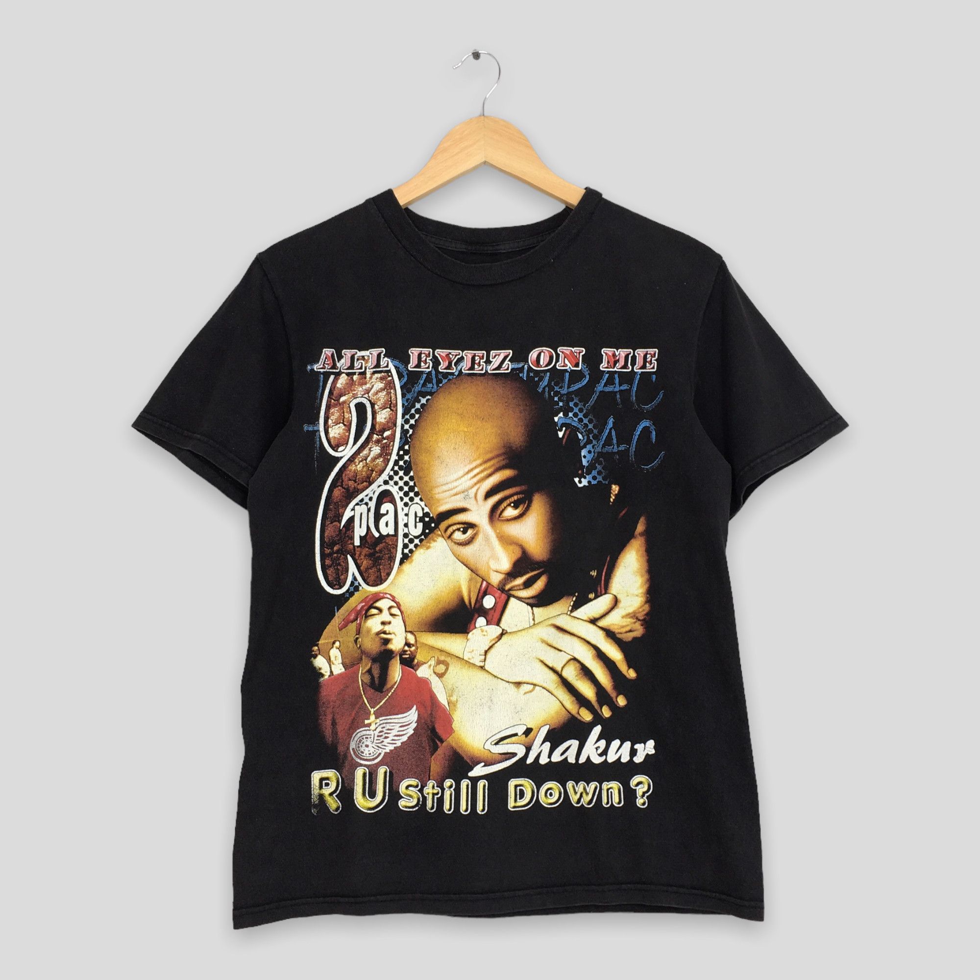 image of Vintage 90's Tupac Shakur Rapper Makaveli Tees Small in Black, Men's