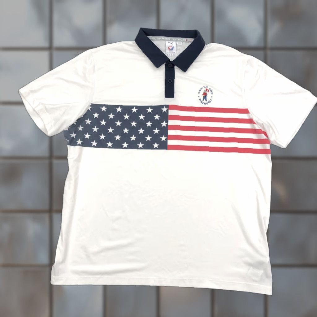 Puma PUMA Volition America Polo Shirt Men's XL Colorblock Flag US Open Golf Polo Shirt Casual Athletic Size US XL / EU 56 / 4 - 1 Thumbnail