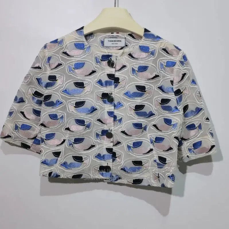 Thom Browne Thom Browne Women's White Embroidered Cardigan . Size S / US 4 / IT 40 - 1 Thumbnail