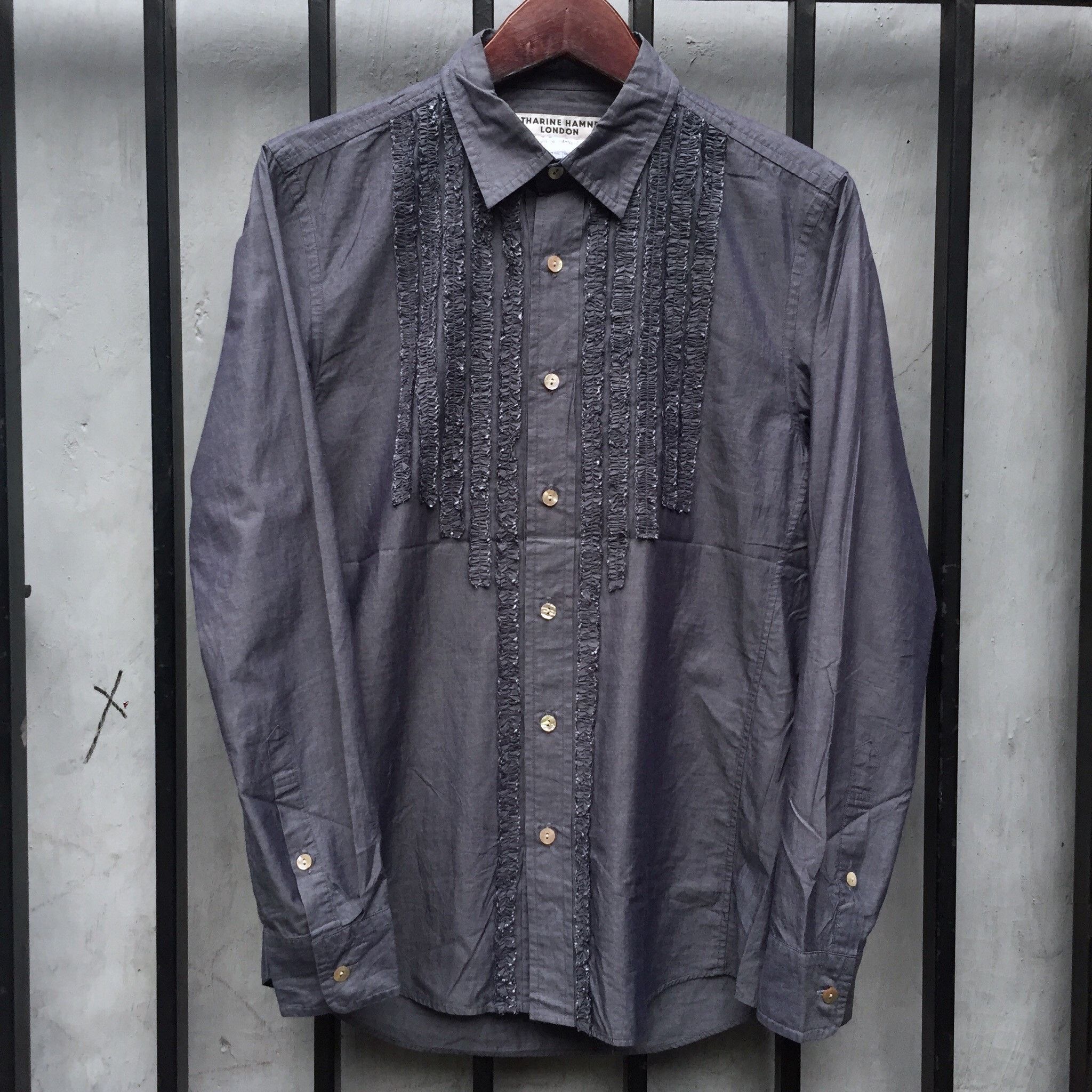 Katharine Hamnett London 90s Katharine Hamnett Ruffle Shirt New Condition Size US M / EU 48-50 / 2 - 3 Thumbnail