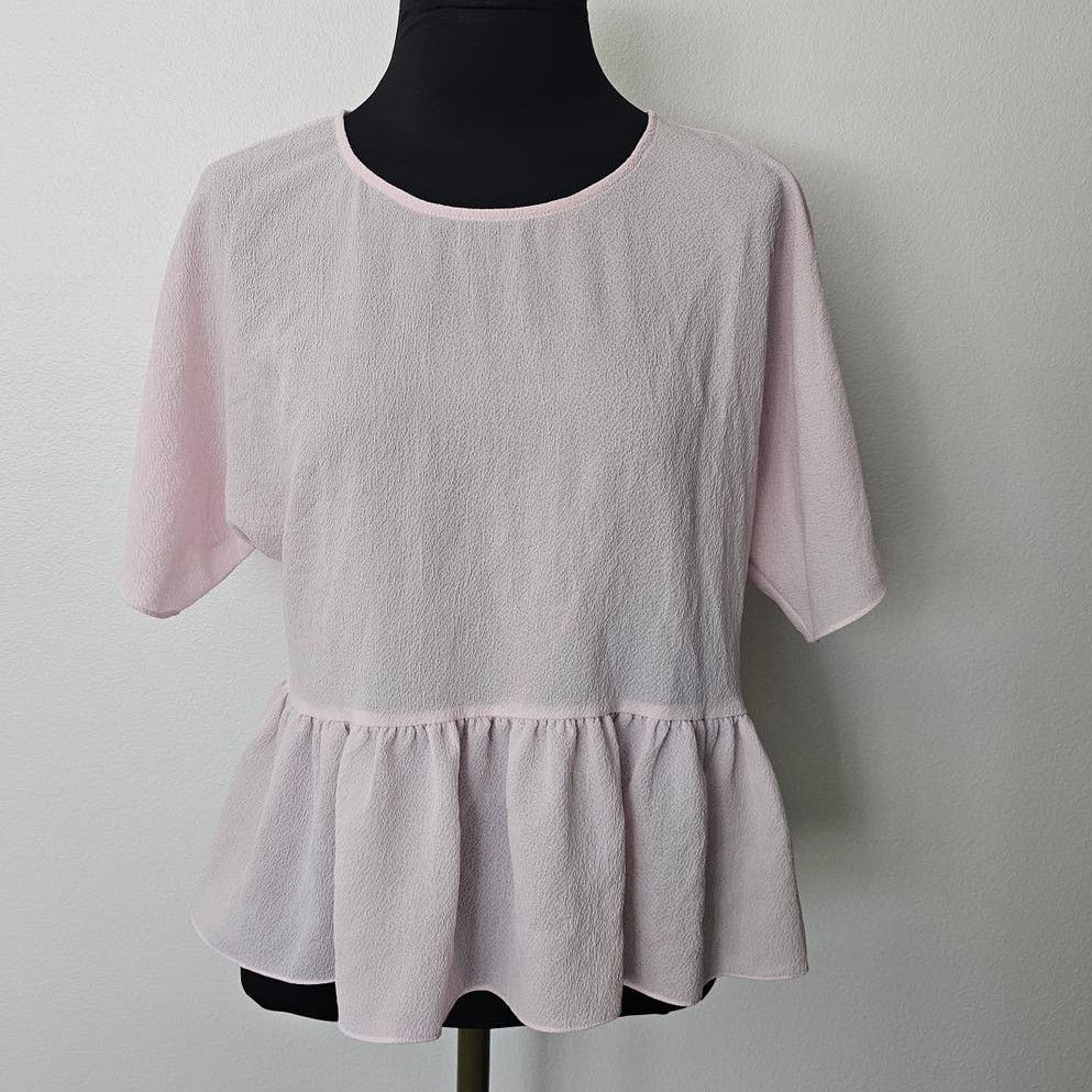 Aritzia EUC Wilfred Aritzia Light Pink S/S Macee Peplum Blouse XXS Size XXS / US 00 / IT 34 - 4 Thumbnail
