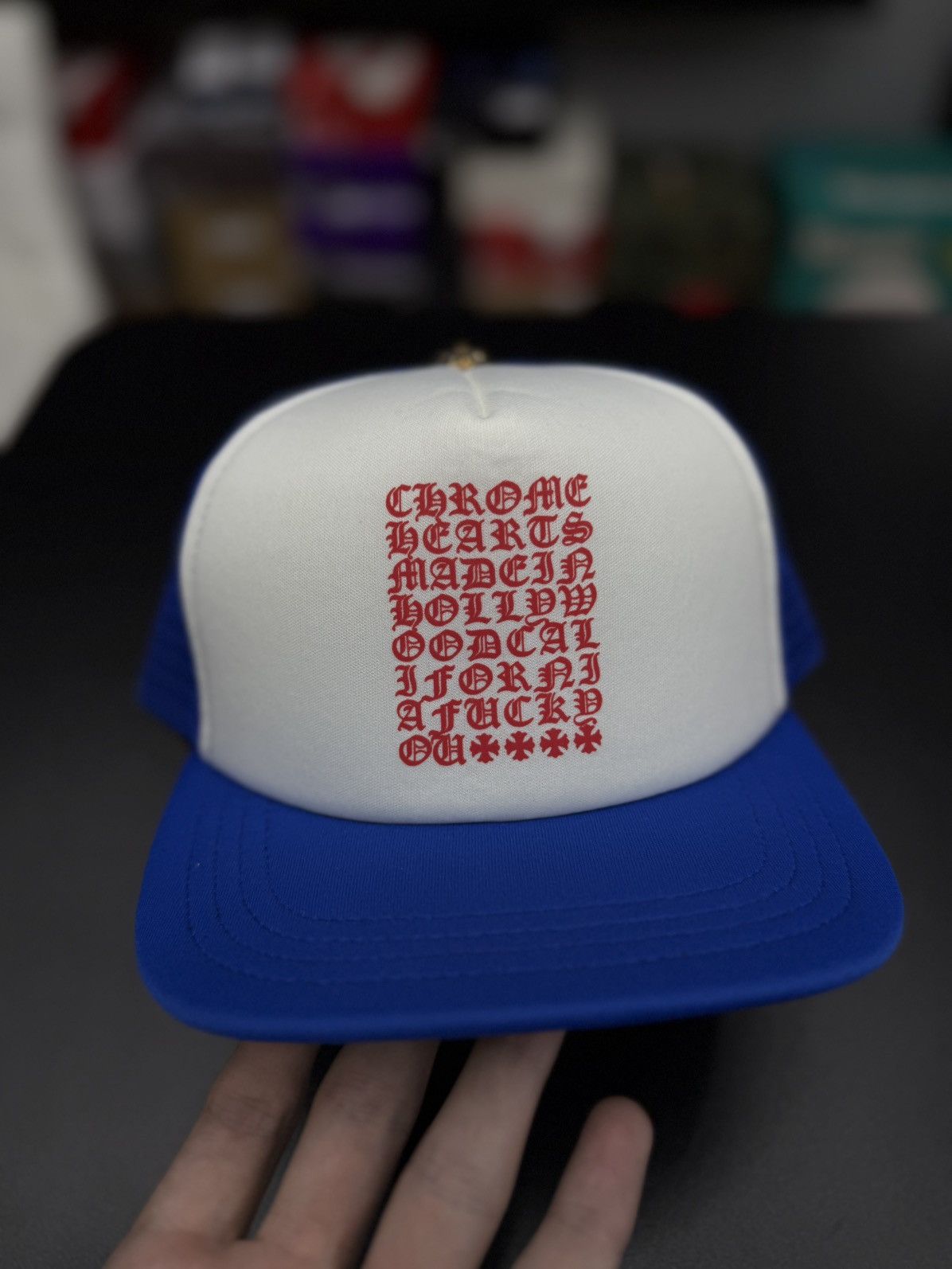 Chrome Hearts Chrome Hearts Blue White Red Logo SnapBack New Size ONE SIZE - 5 Thumbnail