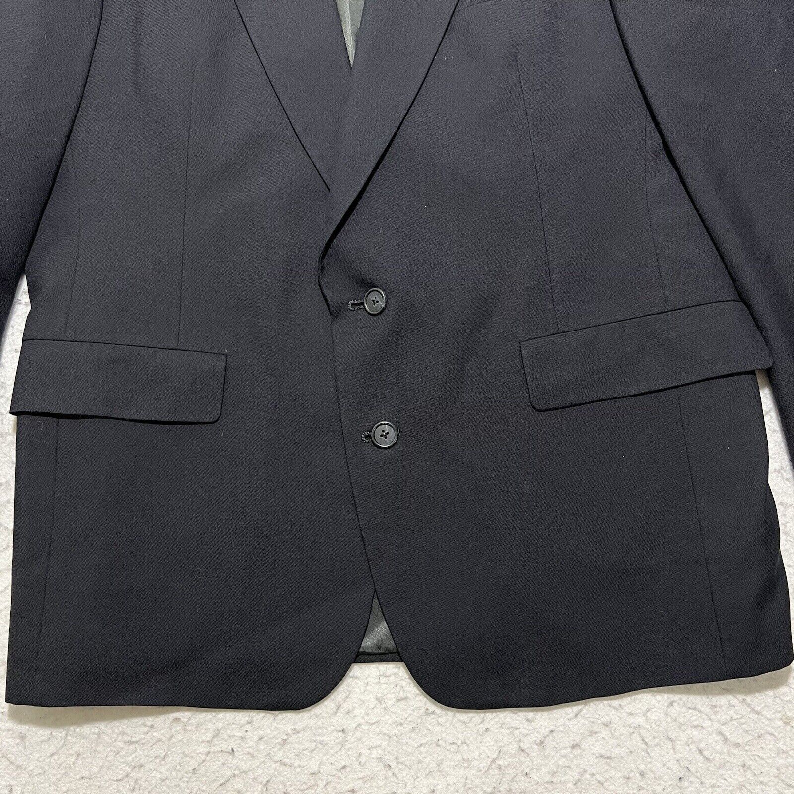 Hart Schaffner & Marx 44R Wool Micron 2000 Black Suit Jacket