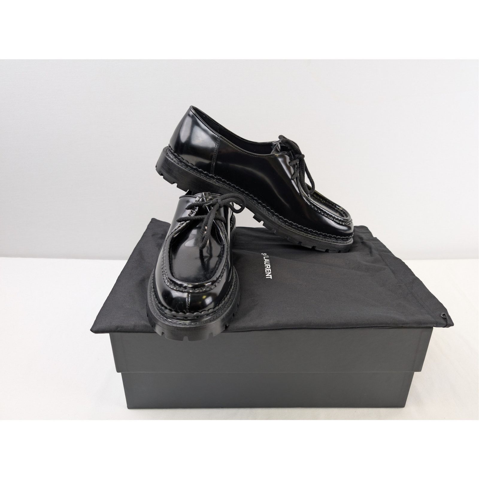 Saint Laurent Paris o1rshd1 Q:2 / Malo 20 Derby Shoe Boots in Black Size US 12 / EU 45 - 16 Thumbnail