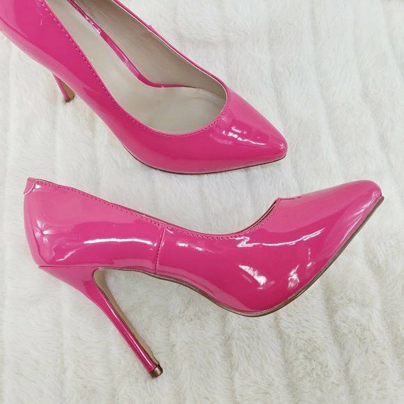 Other Amuse 20 Hot Pink Patent 5" High Heel Shoes Pumps Sizes 8 9 Size US 8 / IT 38 - 1 Thumbnail