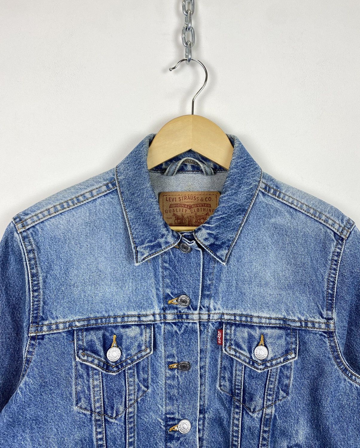 Levi's Vintage Levi’s Cropped Ladies Denim Jacket 90’s Jeans Y2K Size M / US 6-8 / IT 42-44 - 2 Thumbnail