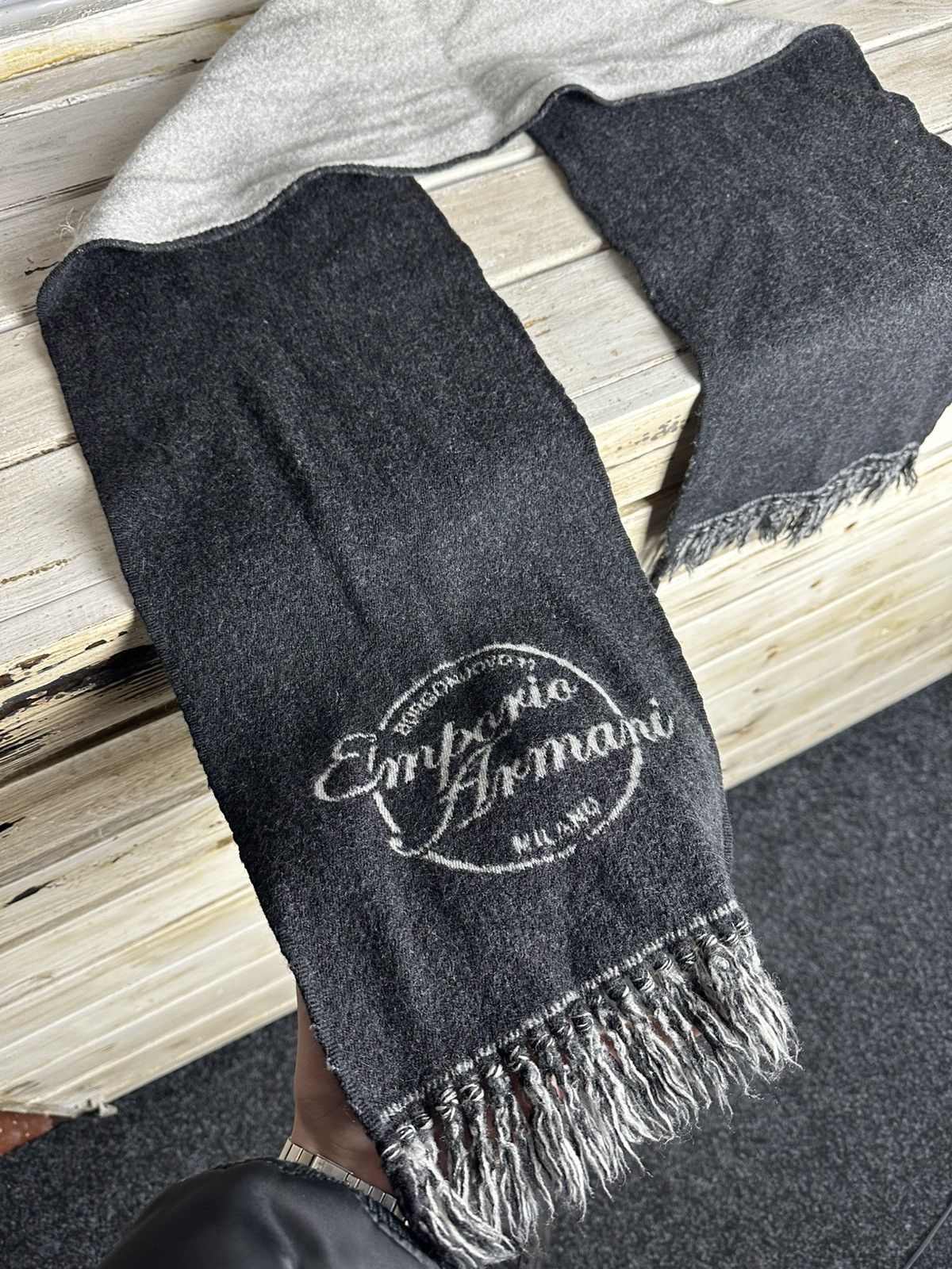 Emporio Armani × Vintage 🚨Vintage 90s Emporio Armani logo Scarf / Muffler / Neckwear Size ONE SIZE - 2 Thumbnail