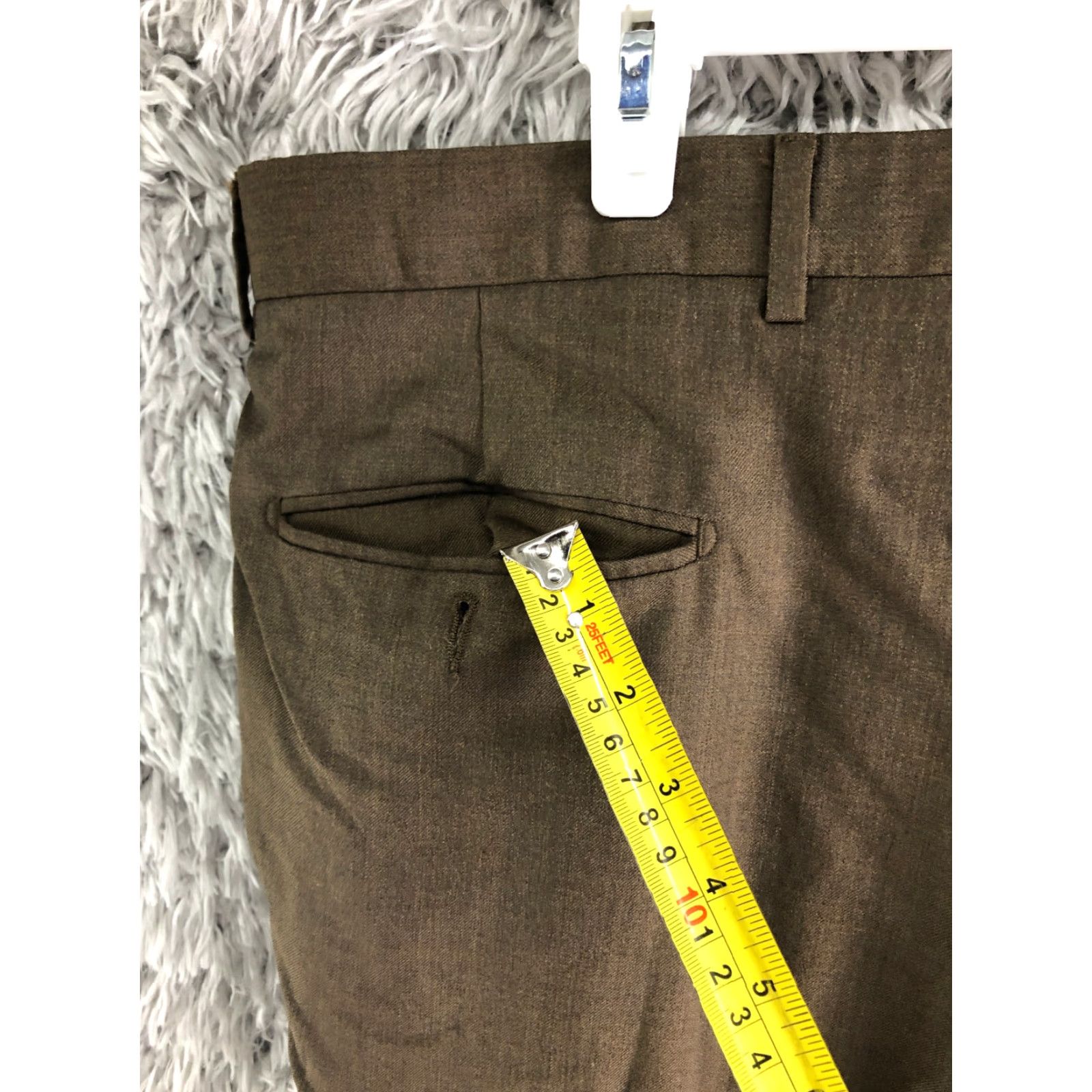 Vintage Santorelli Luxury Serge Mens Size 36 Brown Slack Dress Pants Mens Regular Straight Front Wool Belt Loops Wool Dress Pants Brown 36 Regular Mens Size US 36 / EU 52 - 7 Thumbnail