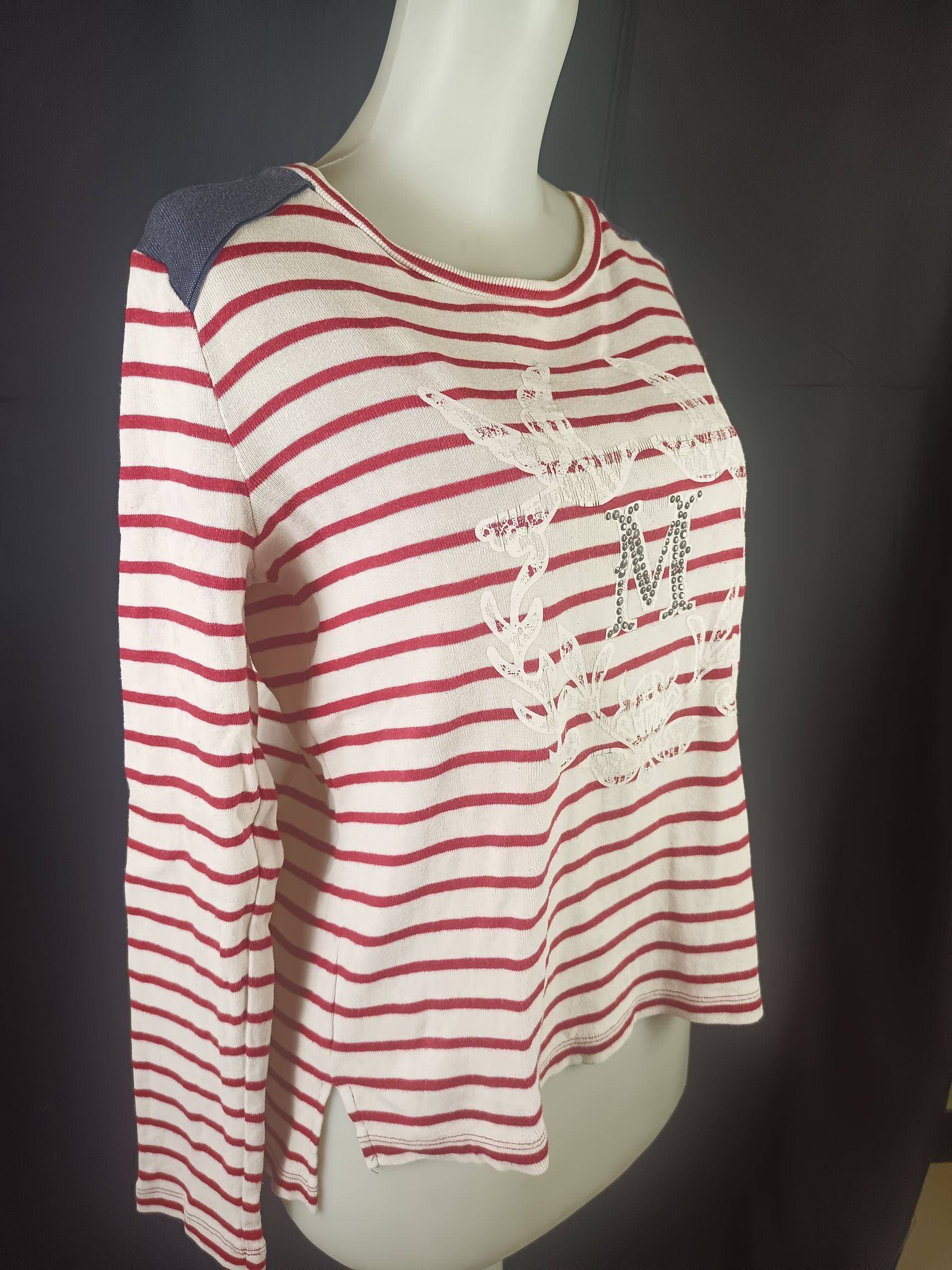 Japanese Brand MIND BRIDGE Striped Affliction Top Long Sleeve Size L / US 10 / IT 46 - 2 Thumbnail
