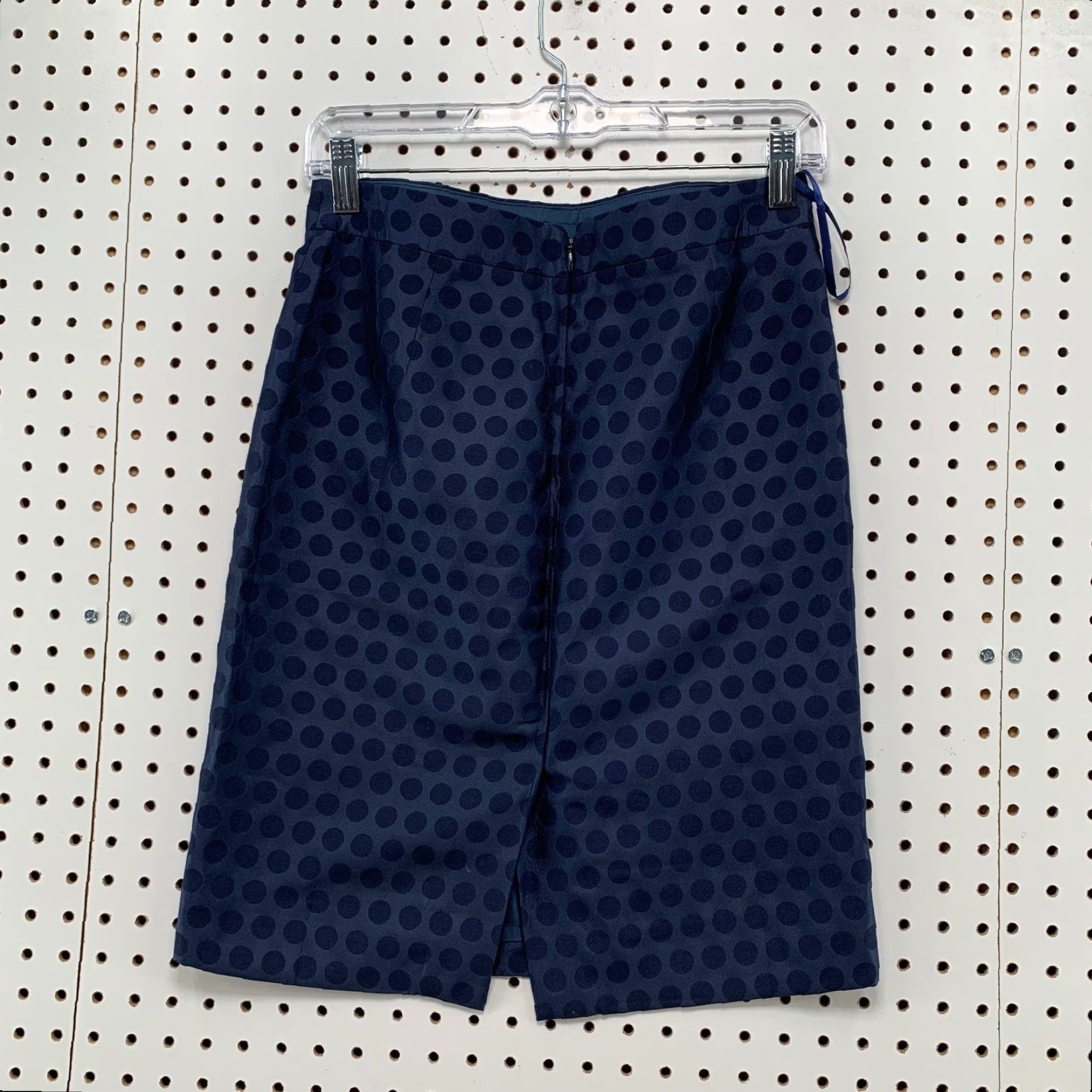 J.Crew J.CREW Pencil Skirt Womens 0 Blue Polka Dot Zip Back Lined Work School Business Size 25" / US 0 / IT 36 - 6 Thumbnail