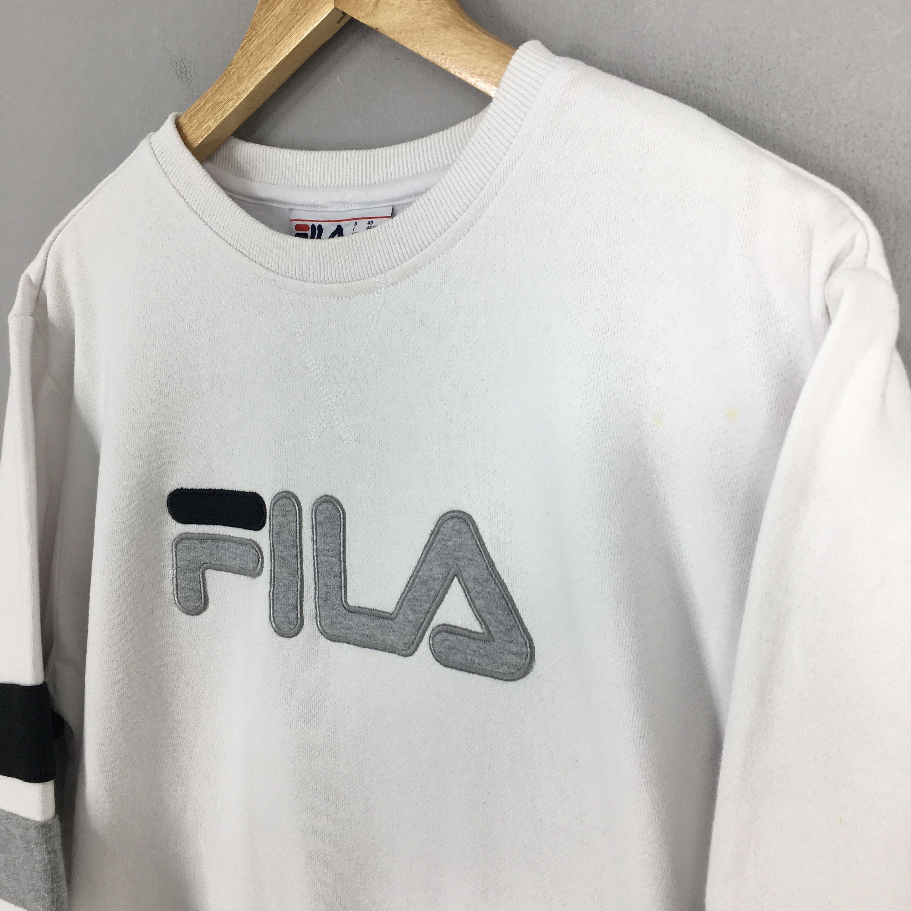 Fila × Vintage Vintage Fila Italia White Sweatshirt Medium Size US M / EU 48-50 / 2 - 3 Thumbnail