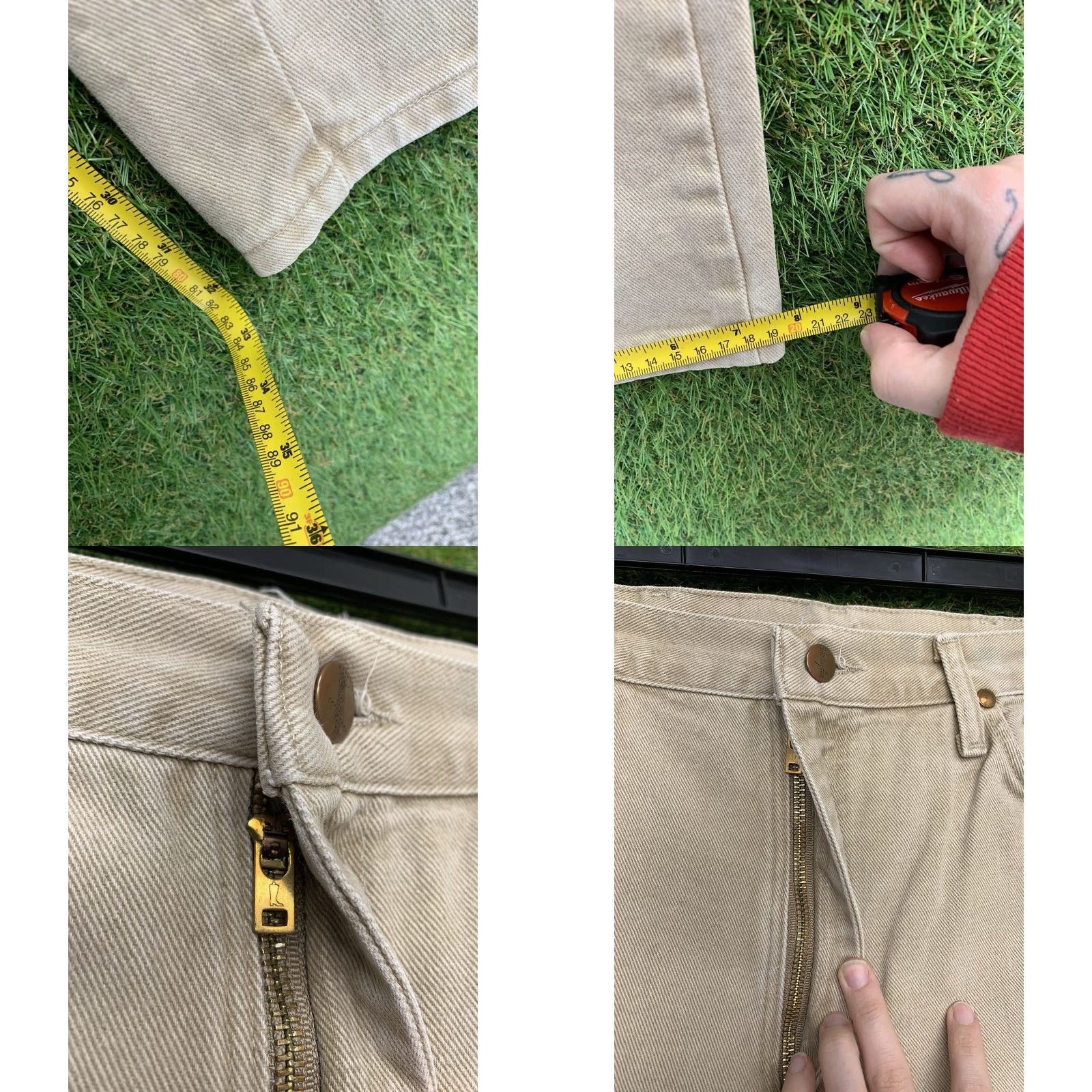 Wrangler Wrangler Jeans Womens 11 11x34 Beige Denim Slim Cowboy Cut Tapered Leg 14MWZWH Size 32" / US 10 / IT 46 - 8 Thumbnail