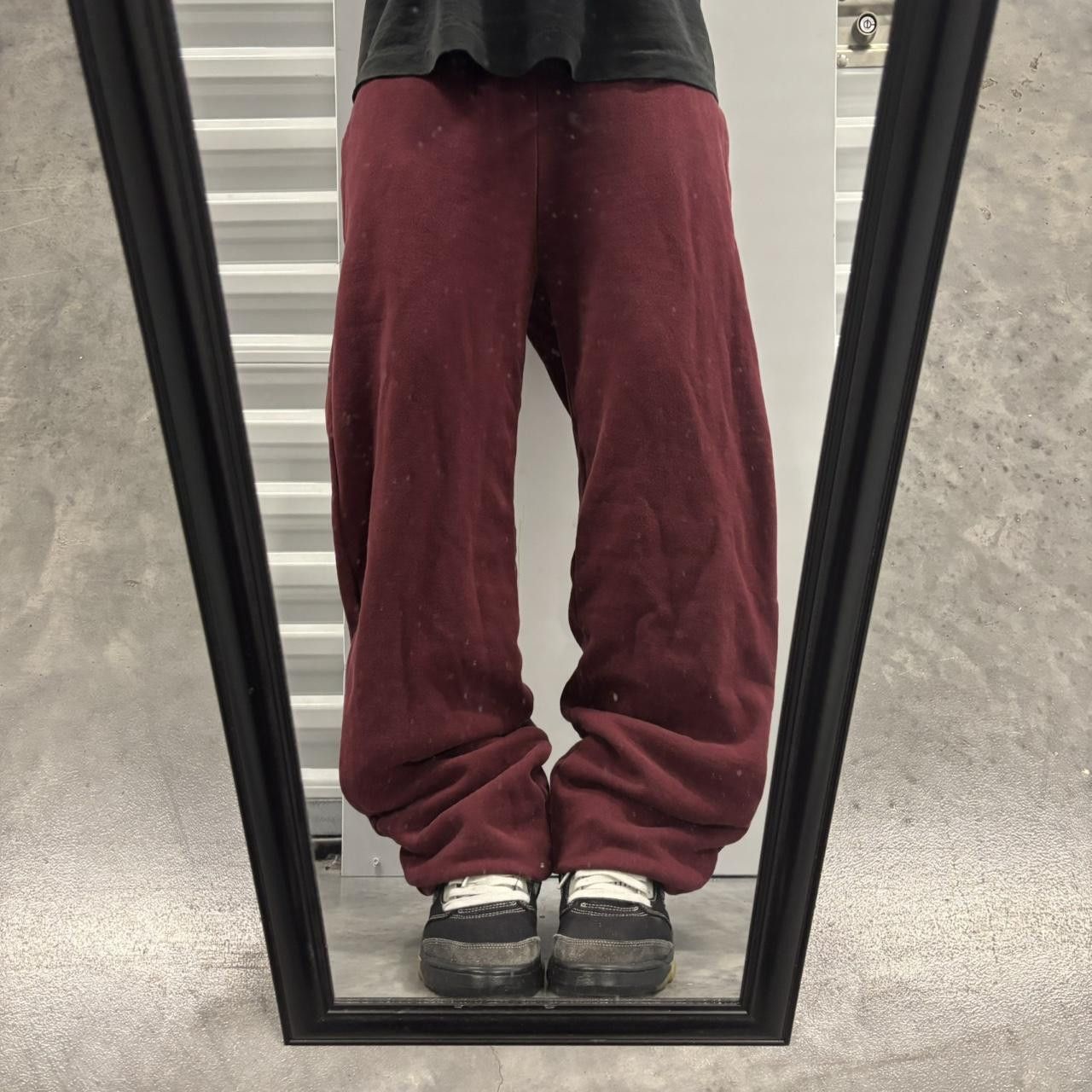 Japanese Brand × Vintage Crazy Vintage Y2K/2000s Dark Red Streetwear Skater Essential Sweatpants! Size US 30 / EU 46 - 1 Thumbnail