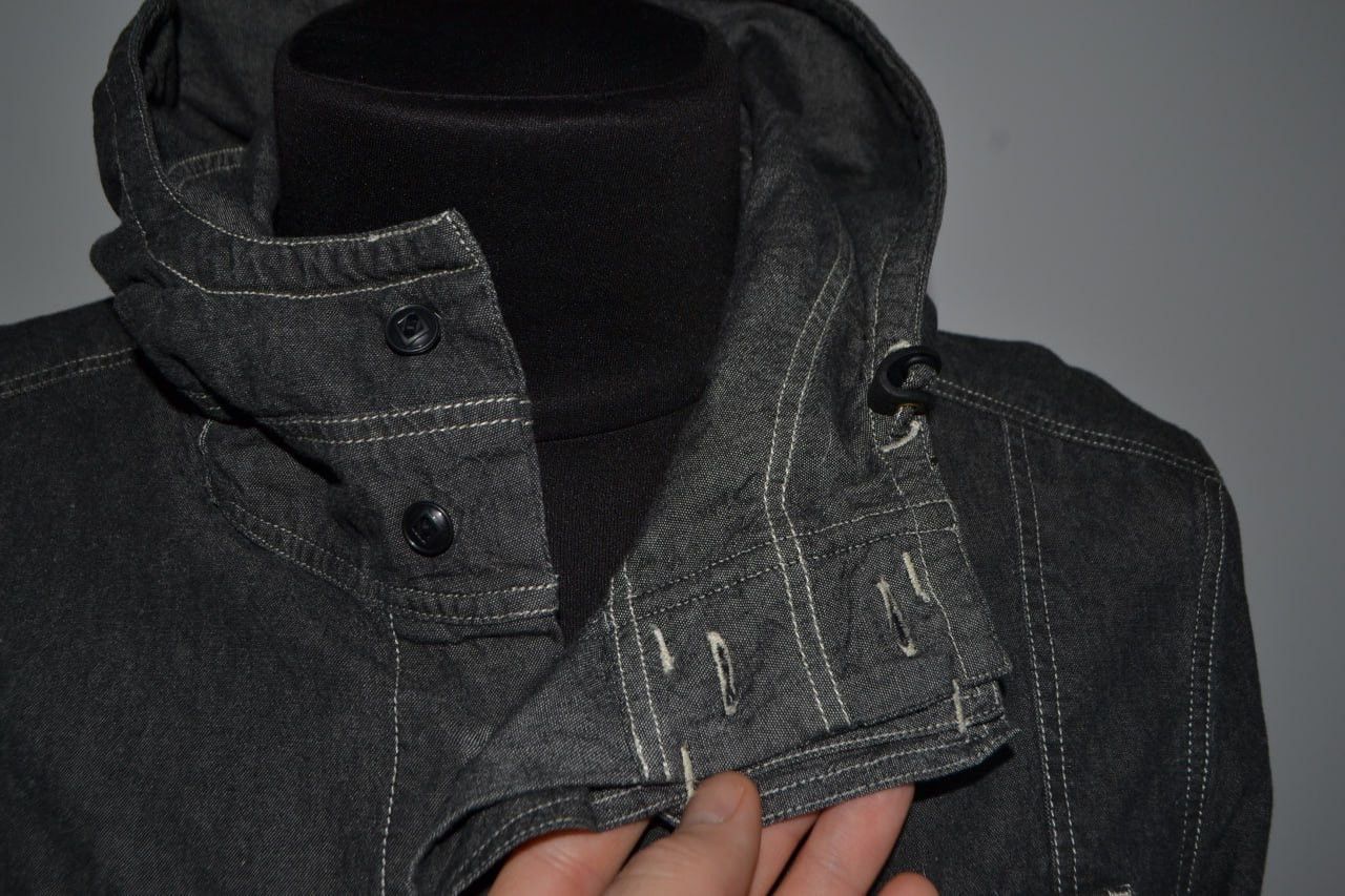 Allsaints All Saints Dye Cotton Wash Chambray Hooded Shirt Size M Size US M / EU 48-50 / 2 - 5 Thumbnail