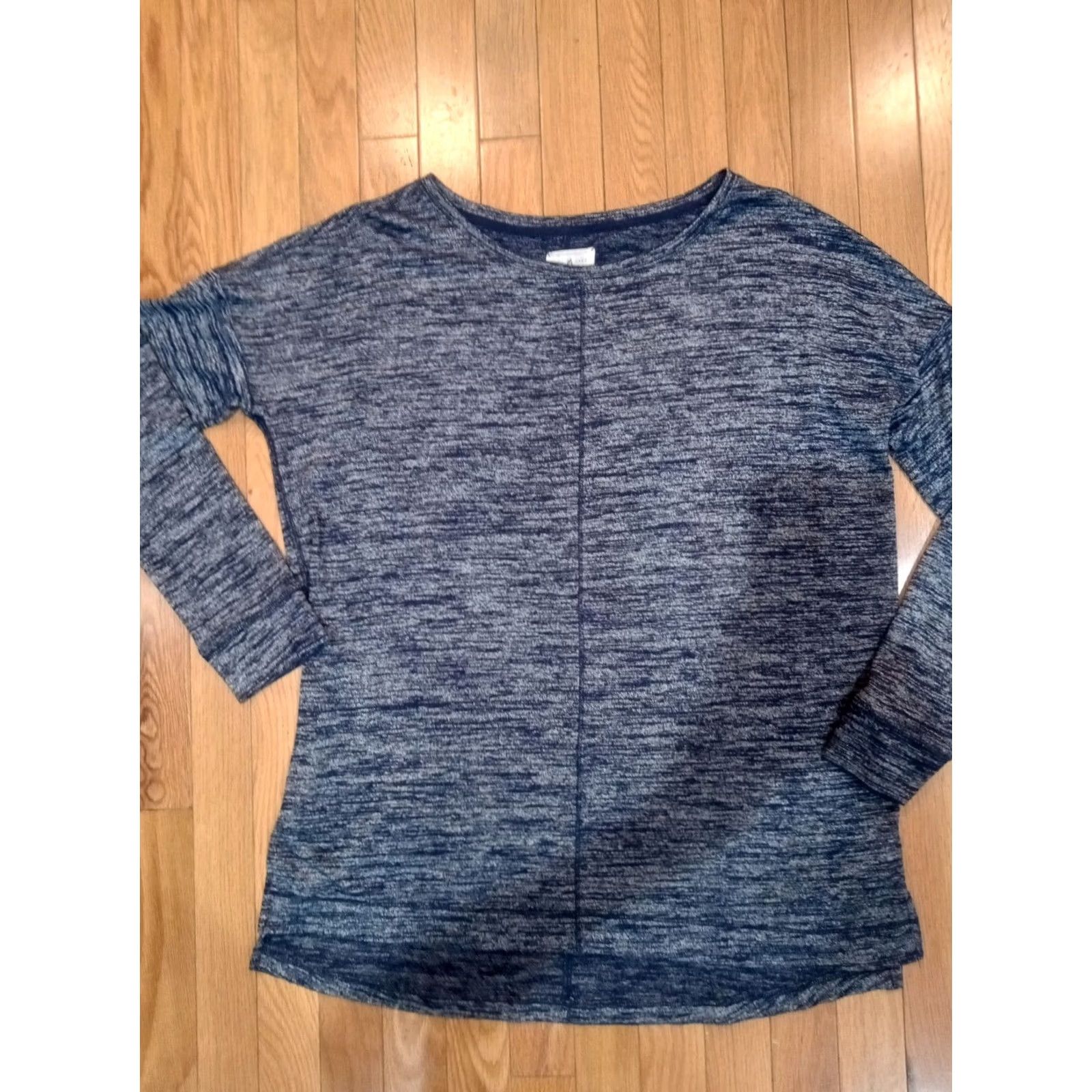 Lou & Grey Lou & Grey Women's Long Sleeve Marled Blue Lounge Top T-Shirt Size L Crew Neck, 28" Length, Tunic Style Size L / US 10 / IT 46 - 4 Thumbnail