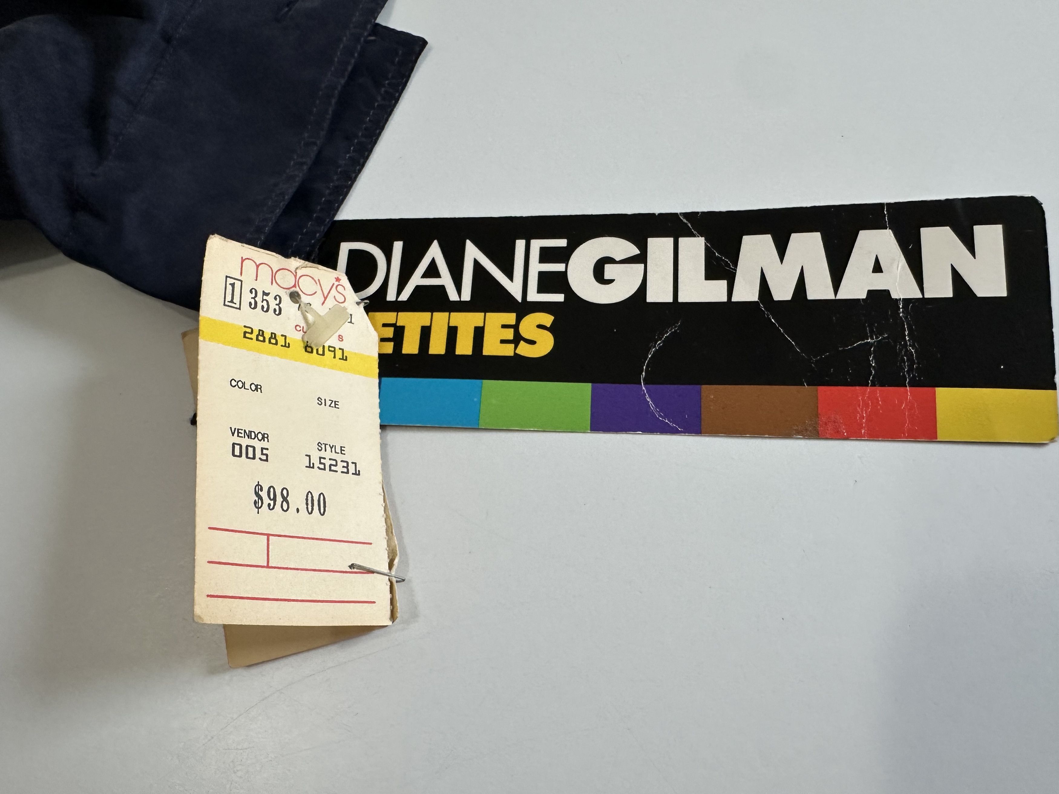 Other Vintage Diane Gilman Small Silk Navy Blue Blouse Shirt Size S / US 4 / IT 40 - 3 Thumbnail
