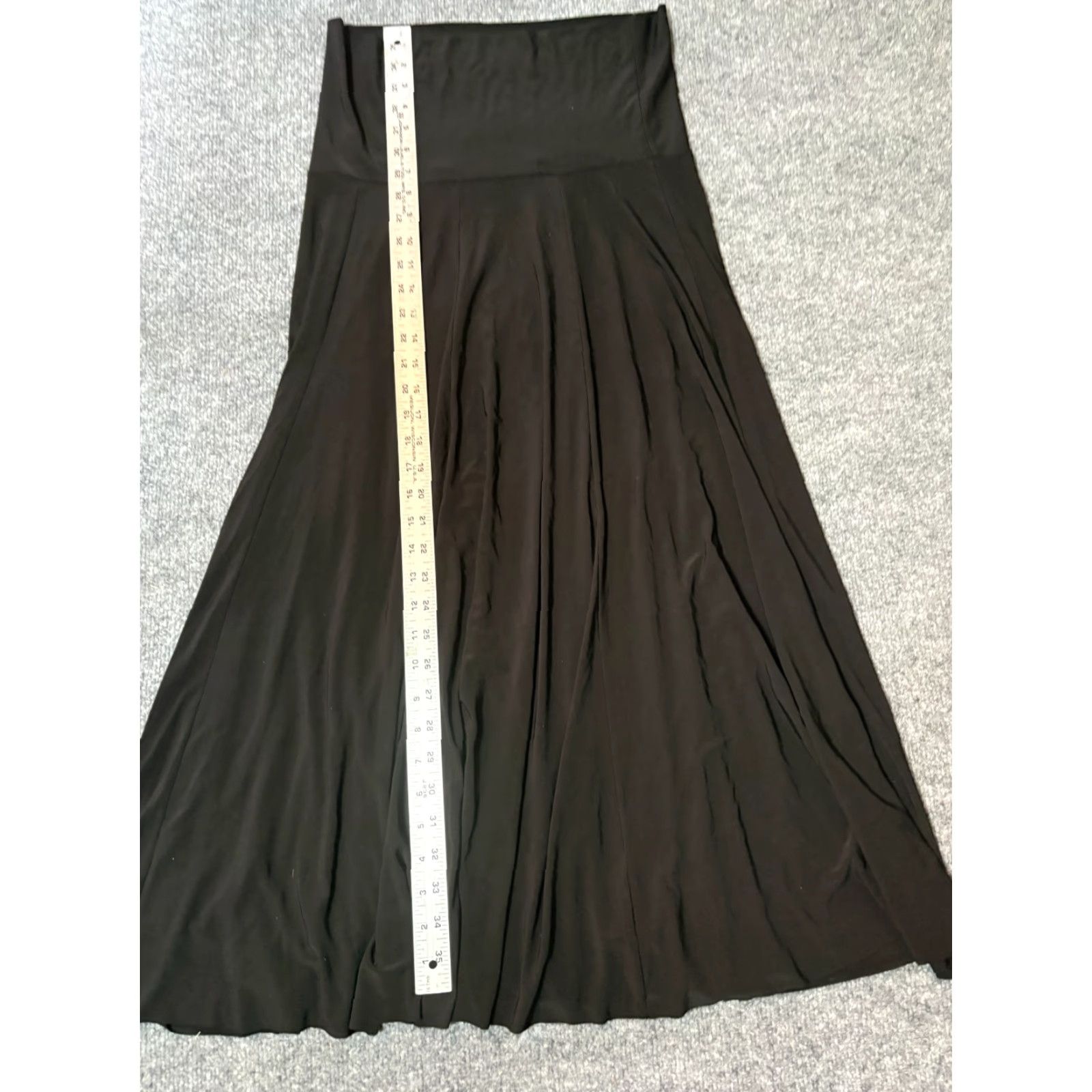 Vintage VINTAGE Sharon Max Skirt Womens XL Black Maxi Long 36" Elastic Waist Velvet Layered Bohemian Retro Casual Women’s Size 40" / US 18 - 2 Thumbnail