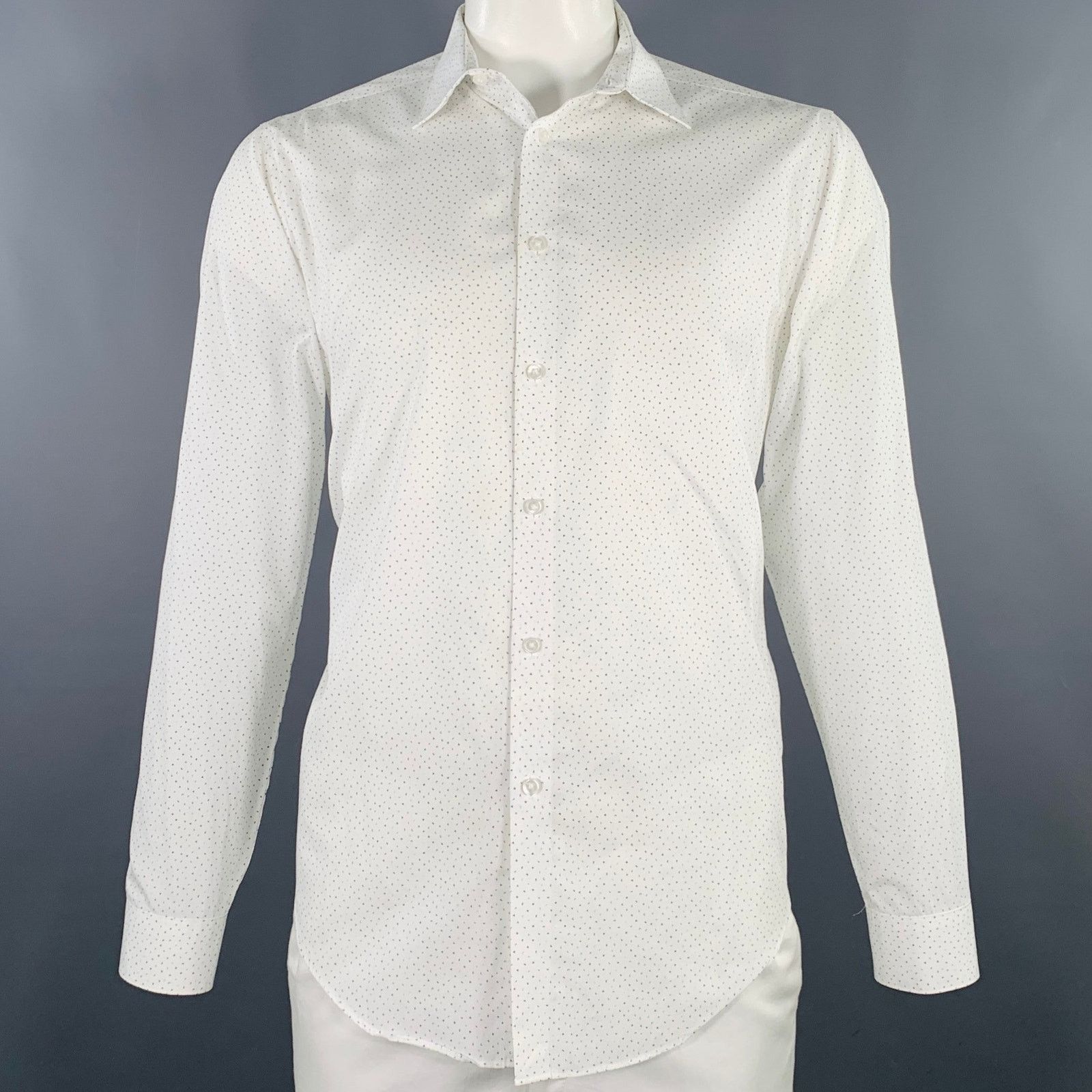 Calvin Klein Size L White Blue Letters Cotton Long Sleeve Shirt Size US L / EU 52-54 / 3 - 1 Thumbnail