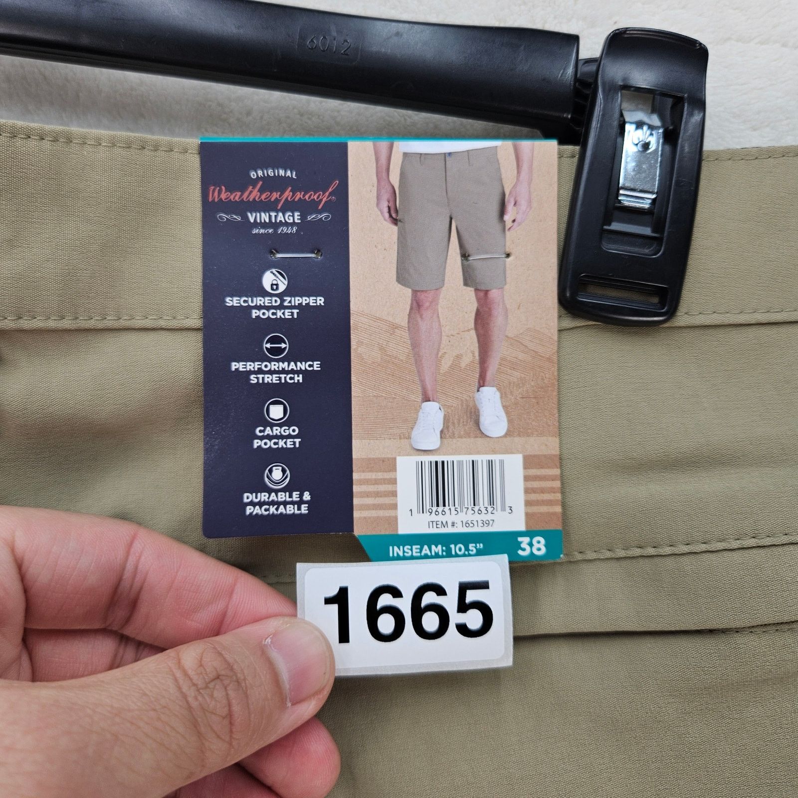 Weatherproof WEATHERPROOF MEN'S 38 KHAKI SHORTS ZIPPER POCKET STRETCHABLE Size US 38 / EU 54 - 4 Thumbnail