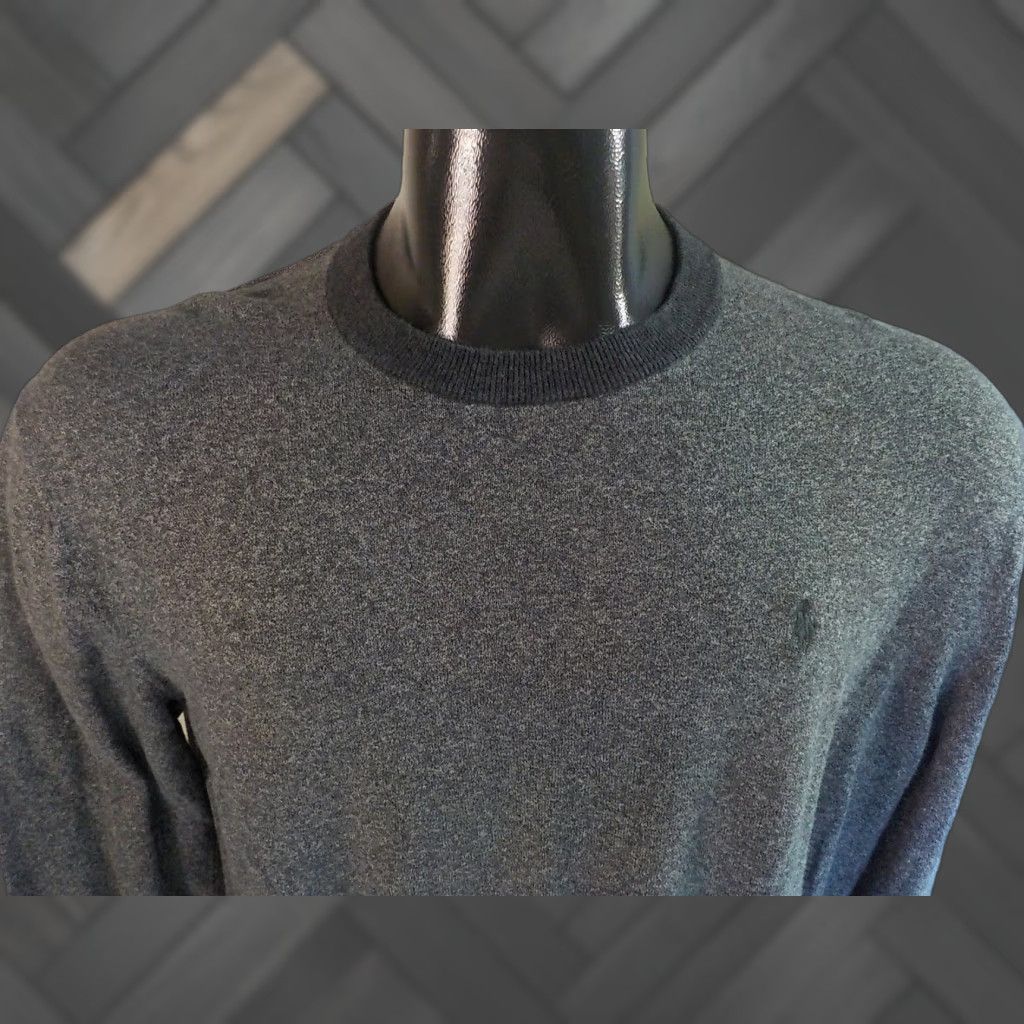 Polo Ralph Lauren POLO RALPH LAUREN Crew Neck Sweater 100% Cotton Gray SZ M Mens Pullover Knit Polo Pony Logo Crewneck Short Sleeve? Size US M / EU 48-50 / 2 - 1 Thumbnail