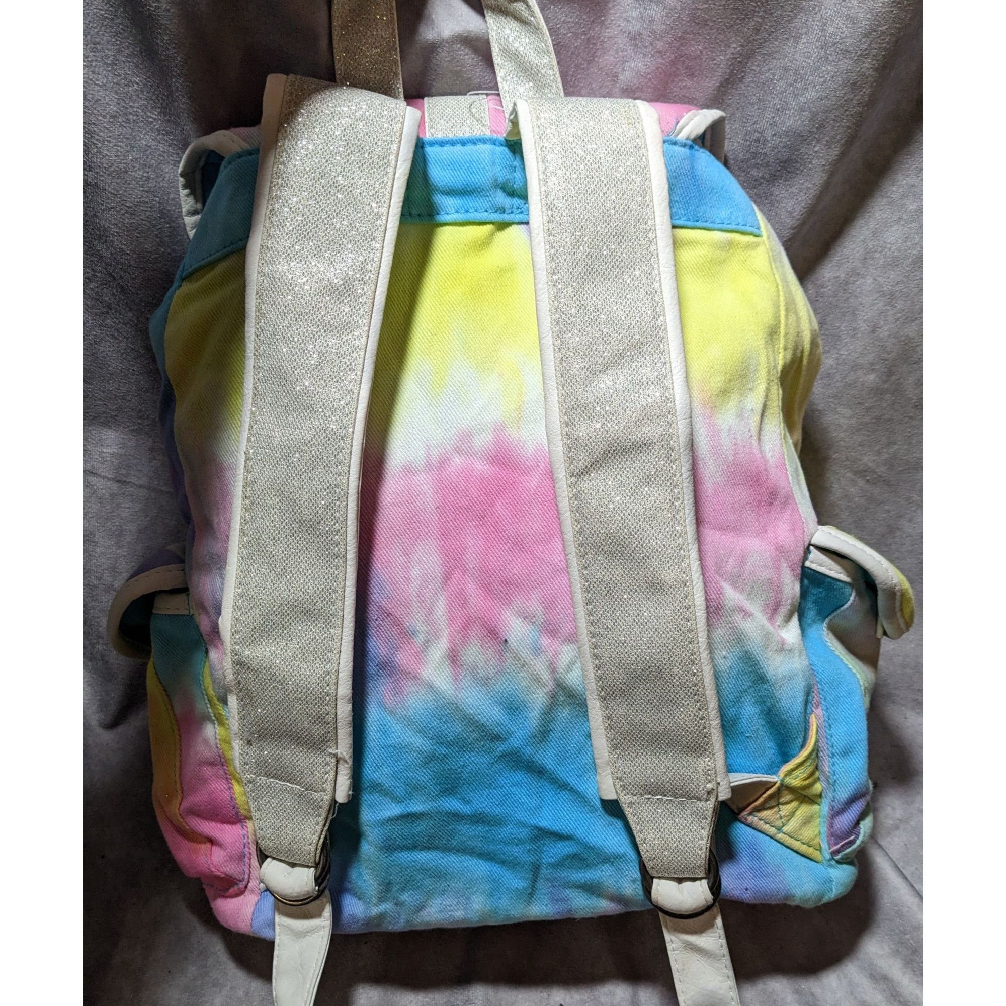 Other Candies Rainbow Tie Dye Glitter Strap Backpack Size ONE SIZE - 15 Thumbnail