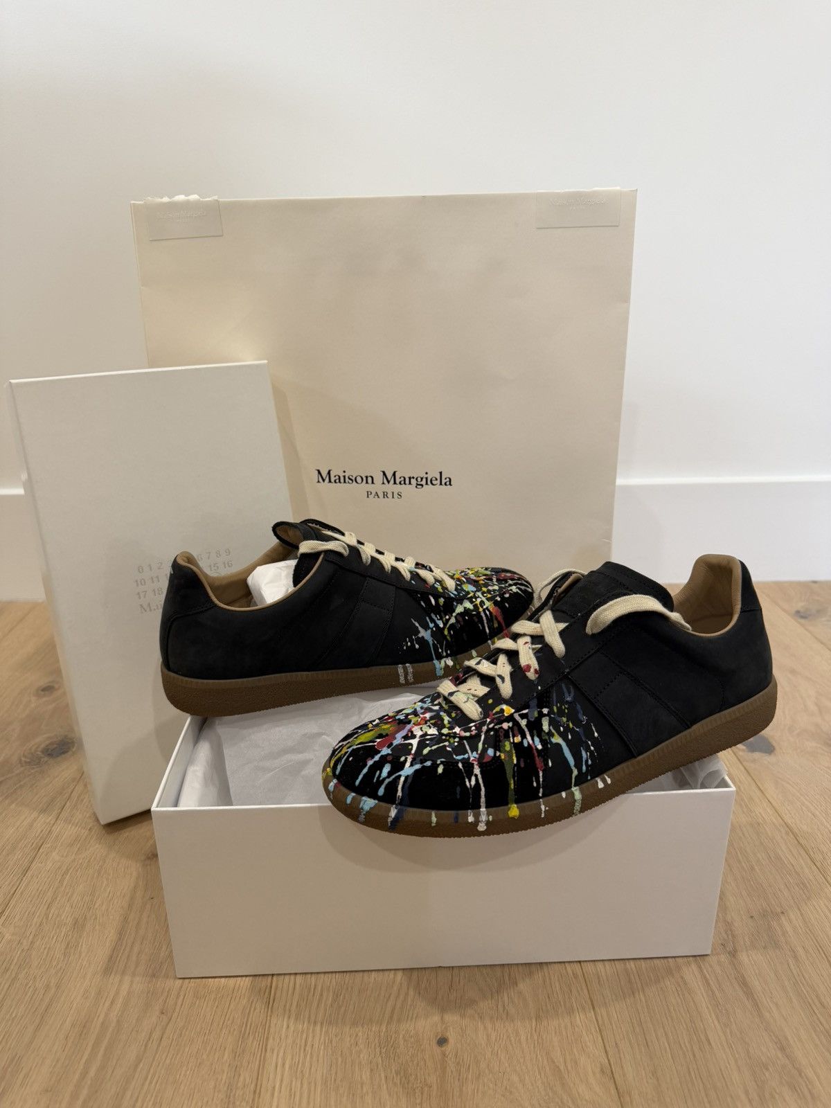 Maison Margiela Maison Margiela GAT Replica Black Paint Splatter Size US 9 / EU 42 - 4 Thumbnail