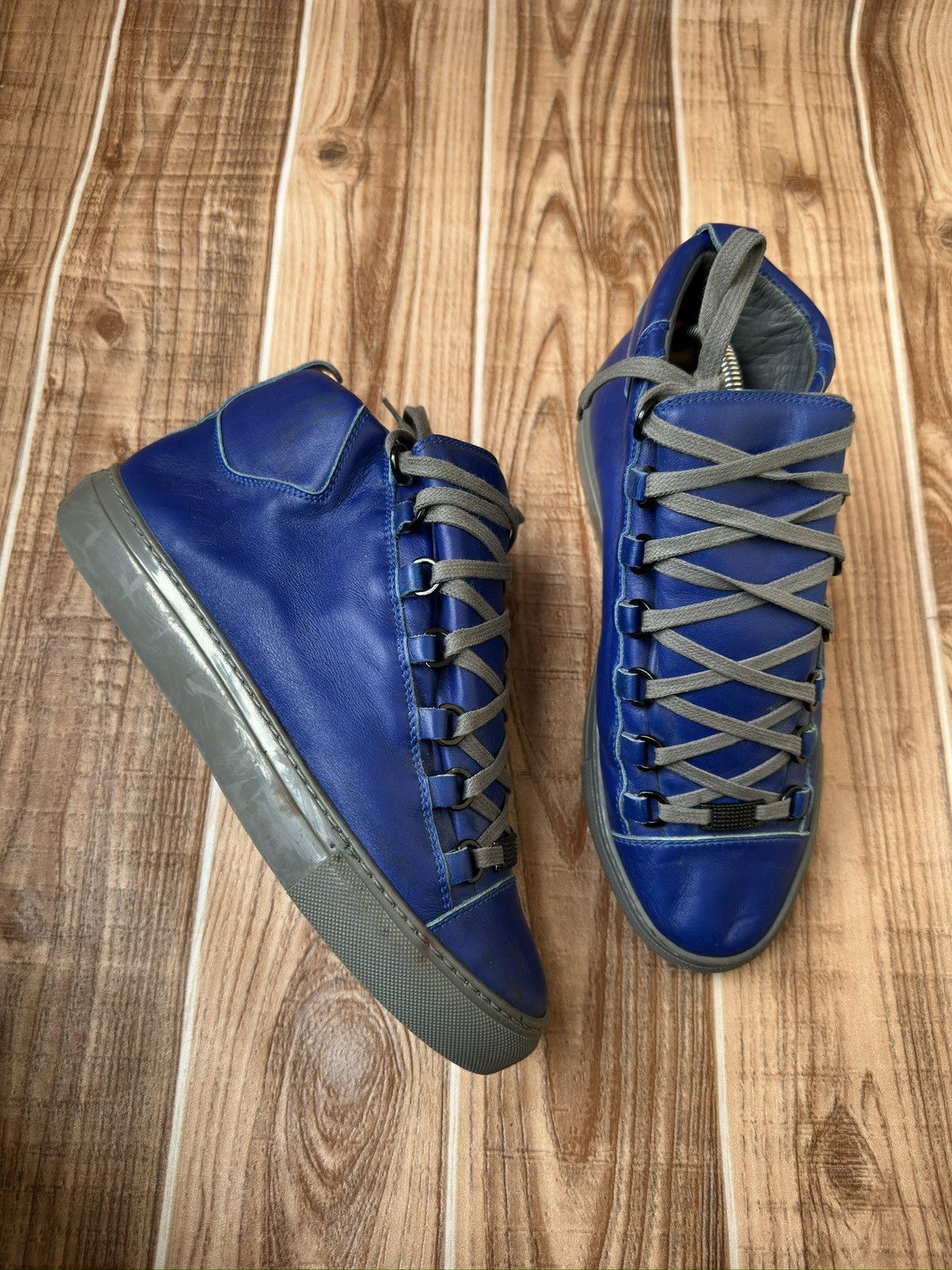 Balenciaga Balenciaga Arena Blue Leather Hightops Size US 7 / EU 40 - 13 Thumbnail