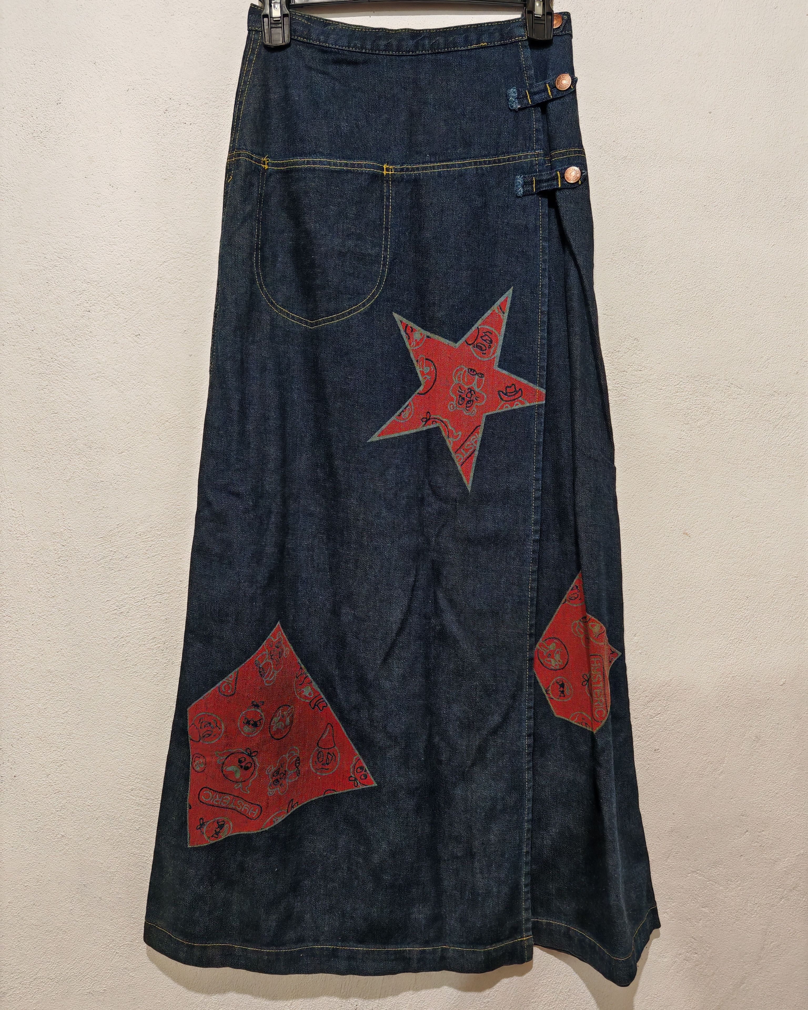 Designer × Hysteric Glamour × Vintage Vintage Hysteric Glamour Denim Wrap Around Skirt Printed Size 26" / US 2 / IT 38 - 2 Thumbnail
