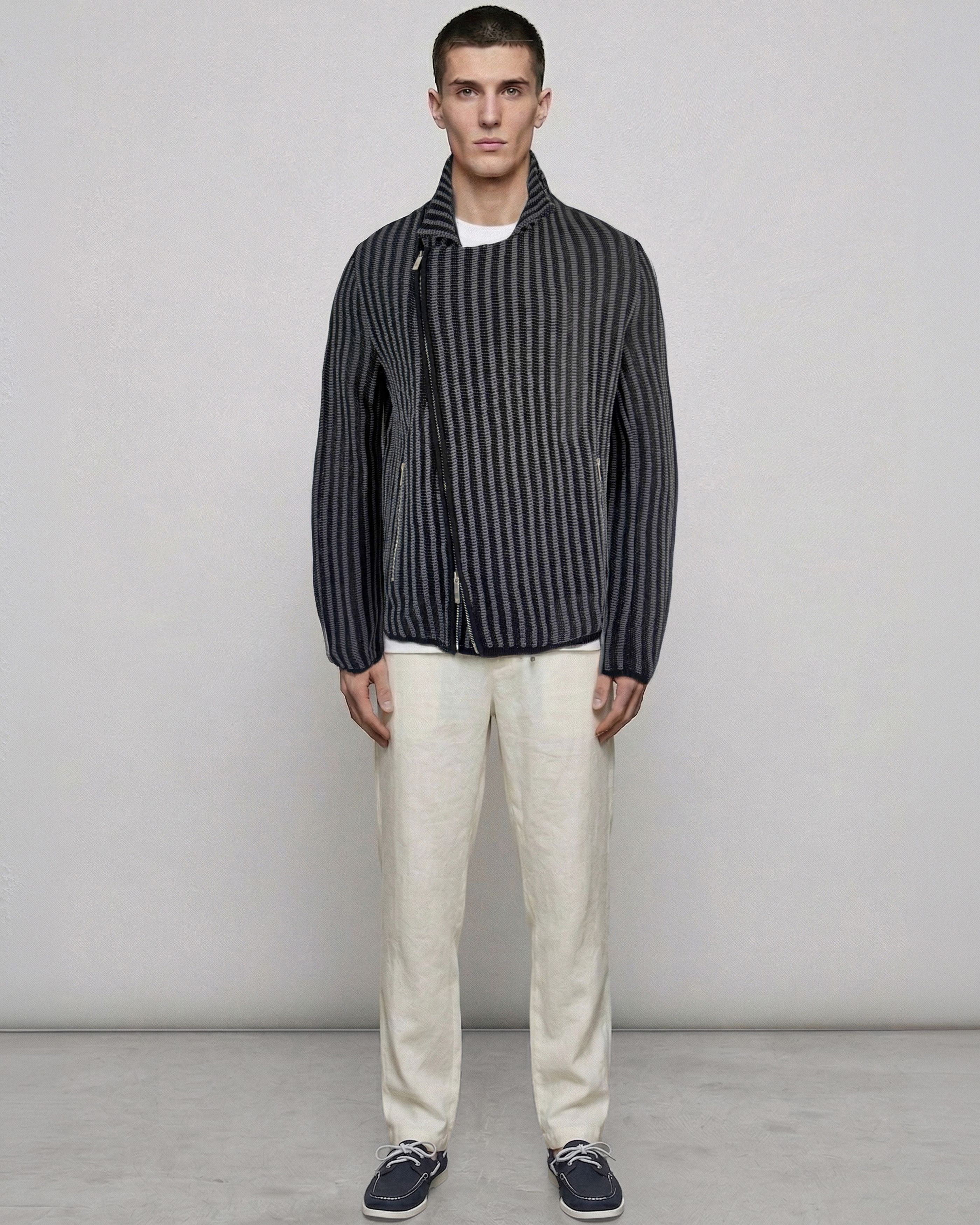 Emporio Armani stripped knit cardigan Size US L / EU 52-54 / 3 - 16 Thumbnail