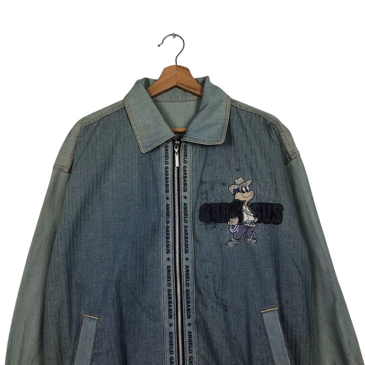 Japanese Brand 📌Vintage Denim Jacket Cartoon Big Logo Angelo Garbasus Size US M / EU 48-50 / 2 - 4 Thumbnail