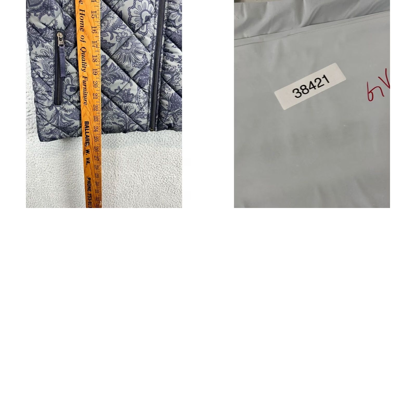 Vera Bradley Vera Bradley Paisley Puffer Vest Womens Large Grey Quilted Fur Lined Full Zip Vest Size L / US 10 / IT 46 - 8 Thumbnail