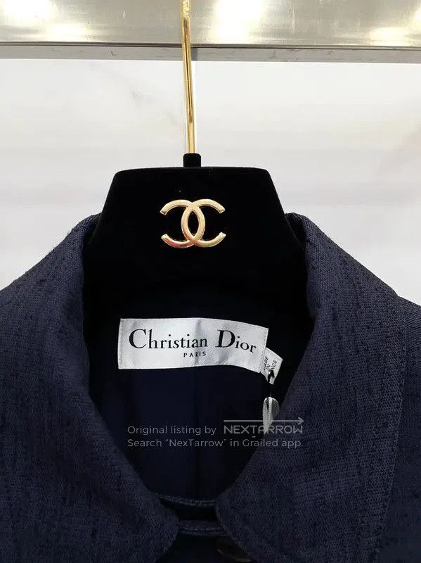 Dior Dior Women's Navy Blue Cotton Blend Jacket . Size L / US 10 / IT 46 - 2 Thumbnail