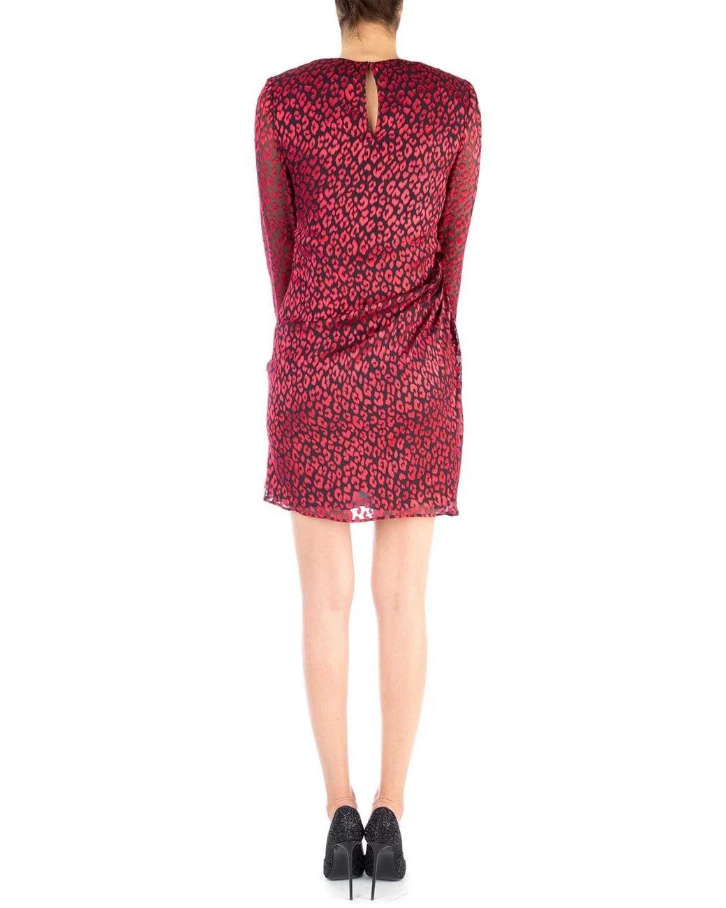 Saint Laurent Paris Red Leopard Print Tie-Up Silk Mini Dress Size S / US 4 / IT 40 - 3 Thumbnail