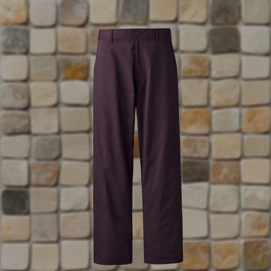 Uniqlo UNIQLO C Easy Work Pants S Wine Straight Relaxed Size US 29 - 1 Thumbnail