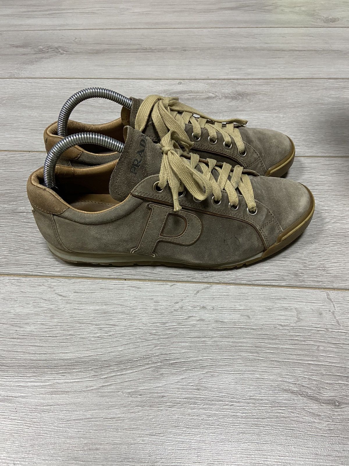 Prada Prada leather sneakers red tab metallic logo Size US 8.5 / EU 41-42 - 7 Thumbnail