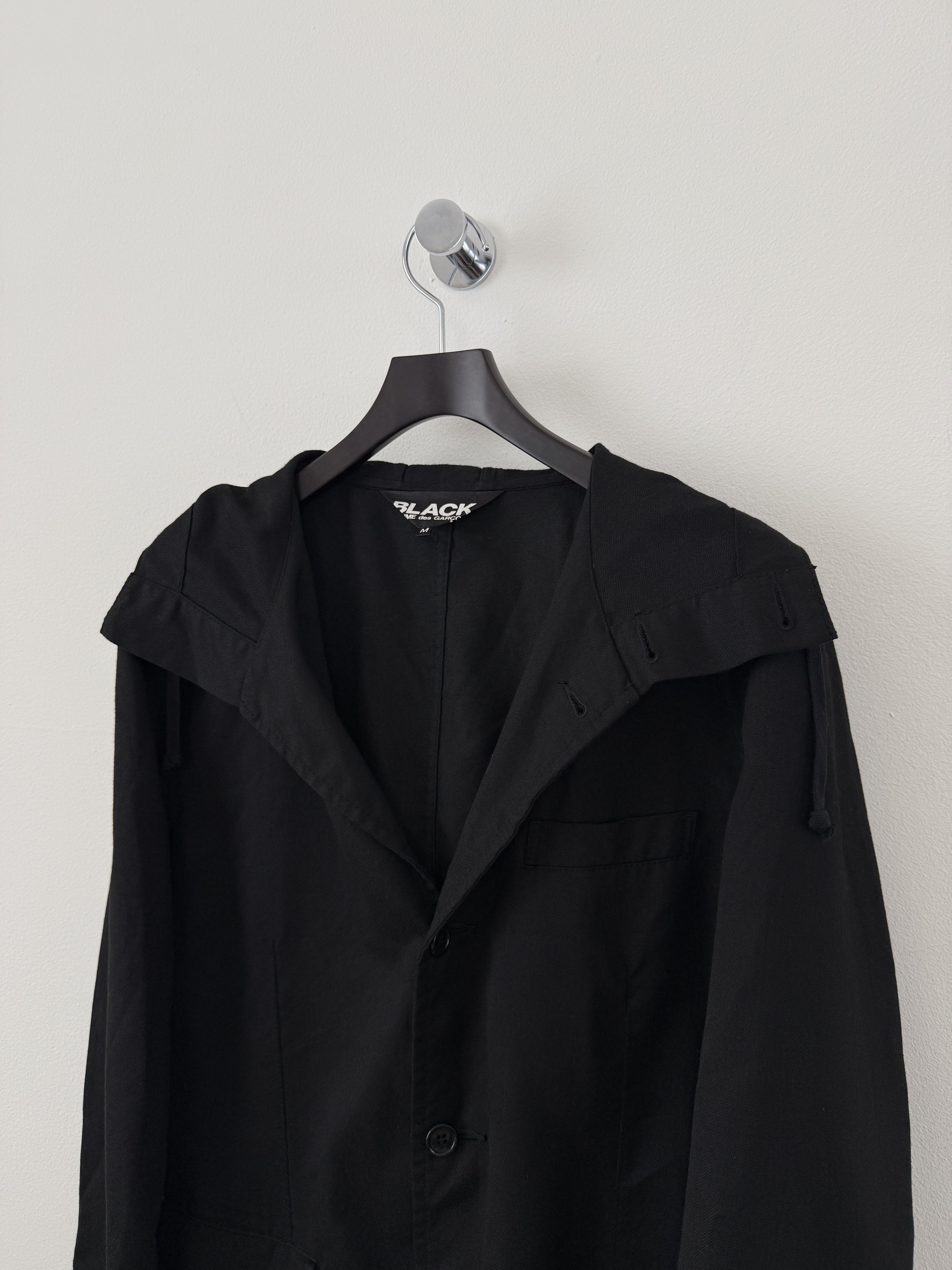 Comme des Garcons Black Hooded Button Up Jacket Size US M / EU 48-50 / 2 - 6 Thumbnail