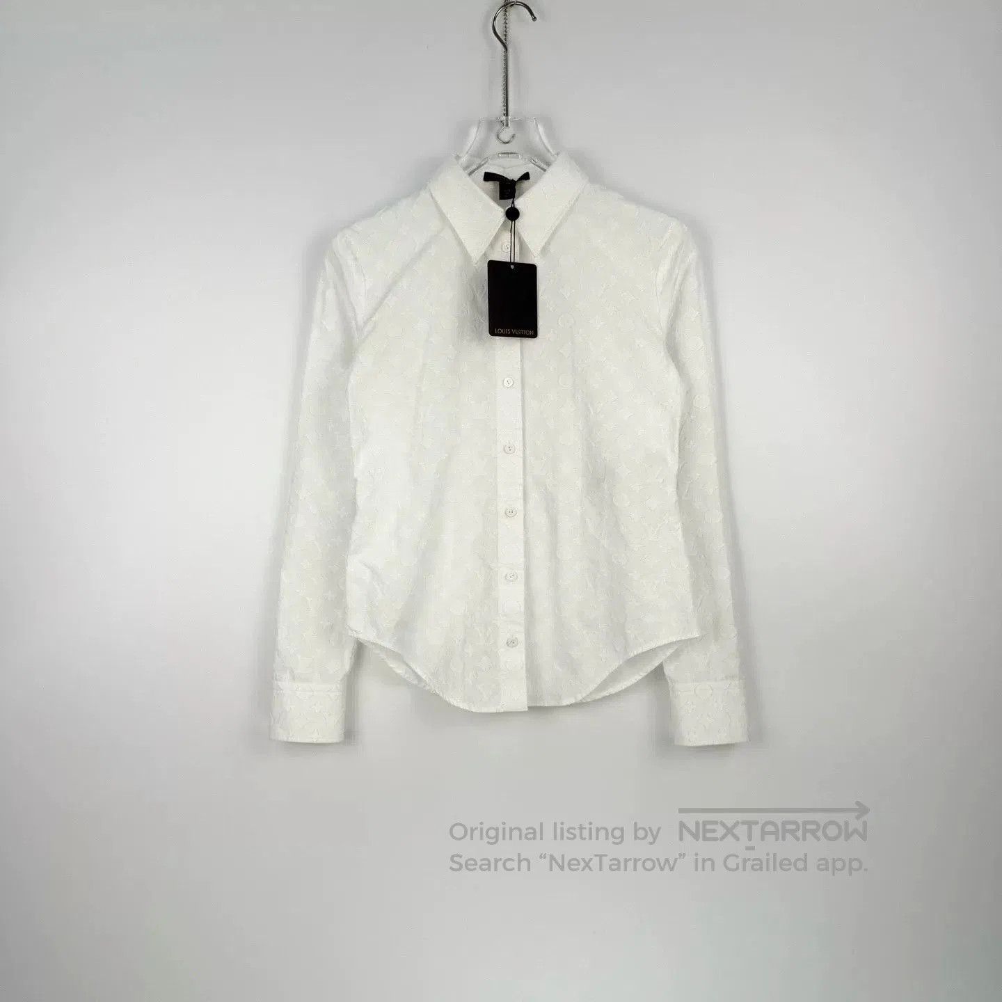 Louis Vuitton LV White Patterned Long Sleeve Shirt. Size US XS / EU 42 / 0 - 3 Thumbnail
