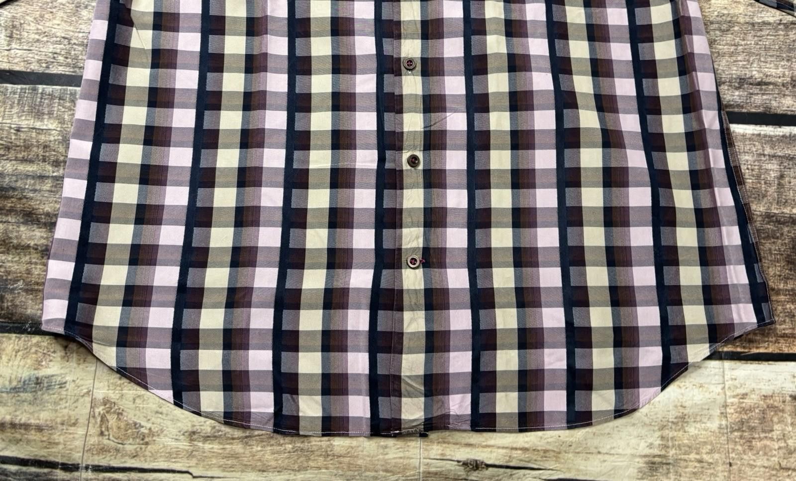 Tommy Bahama Tommy Bahama Shirt Mens Large Silk Check Purple Pockets Size US L / EU 52-54 / 3 - 5 Thumbnail