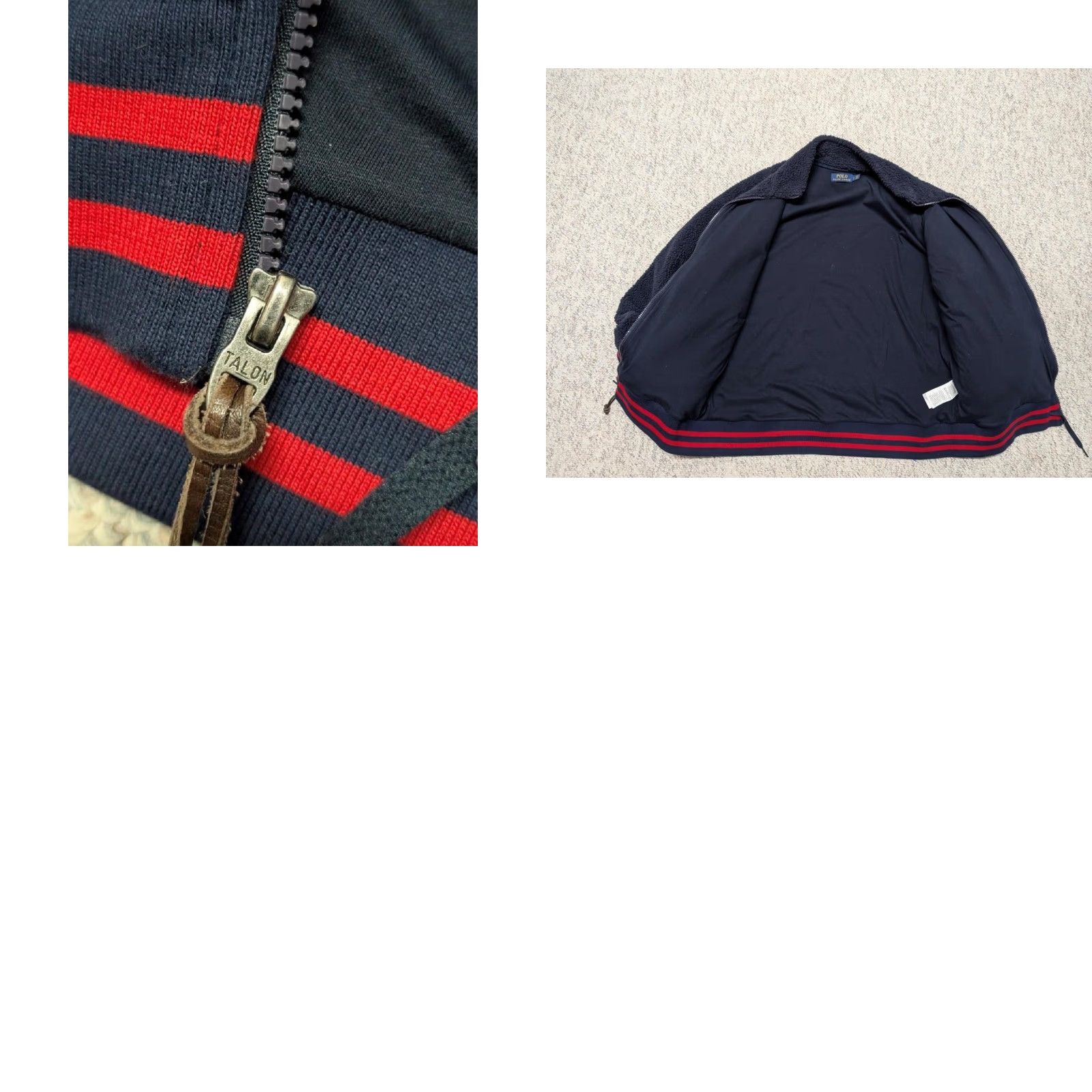 Polo Ralph Lauren VINTAGE POLO by RALPH LAUREN bomber jacket DEEP PILE fleece L navy blue BOA track Size US L / EU 52-54 / 3 - 8 Thumbnail