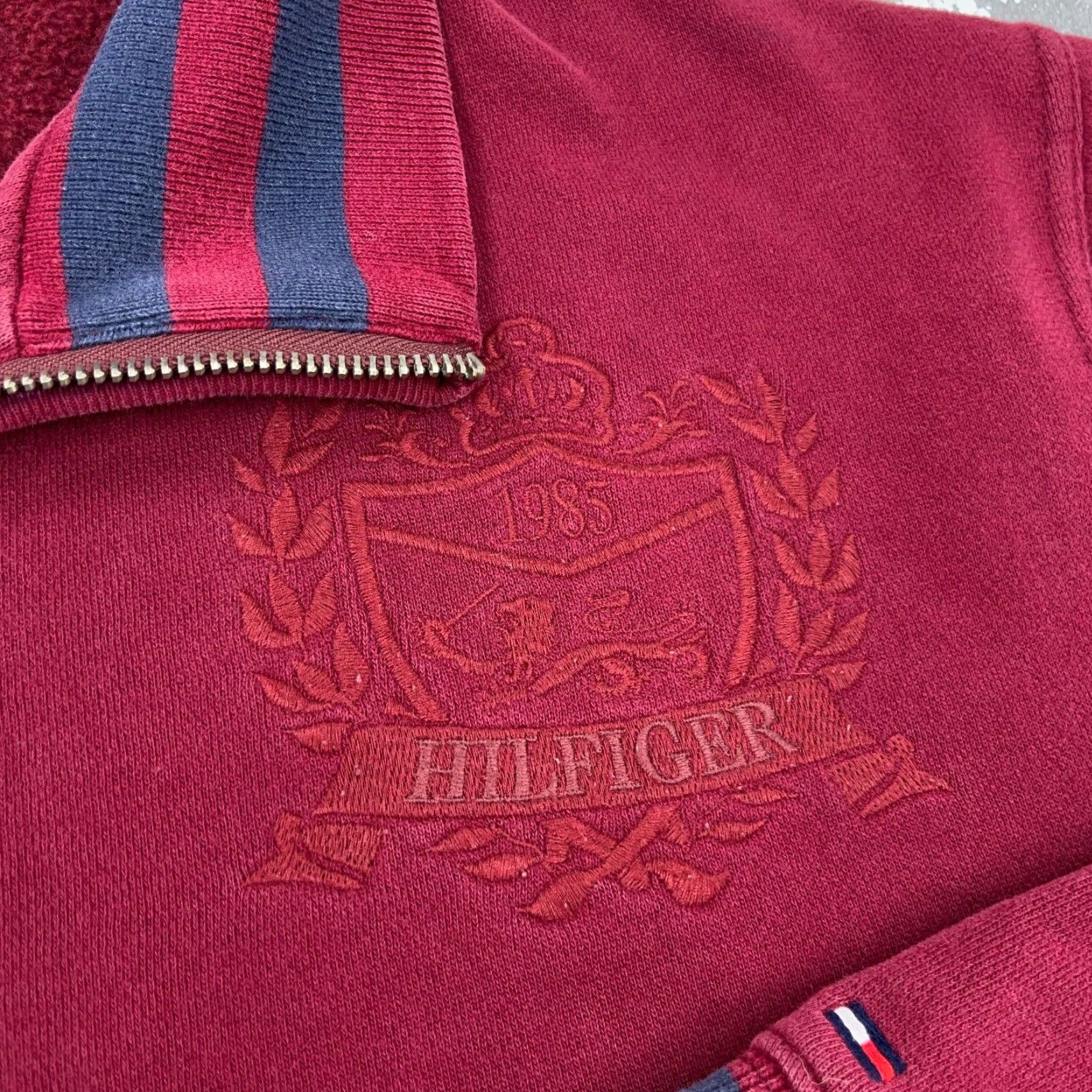 Tommy Hilfiger Tommy Hilfiger Sweater Cardigan Men XL Red Blue Fleece Jacket Full Zip Crest 2XL Size Regular Cotton Knit Style Classic Pattern Solid Size US XXL / EU 58 / 5 - 5 Thumbnail