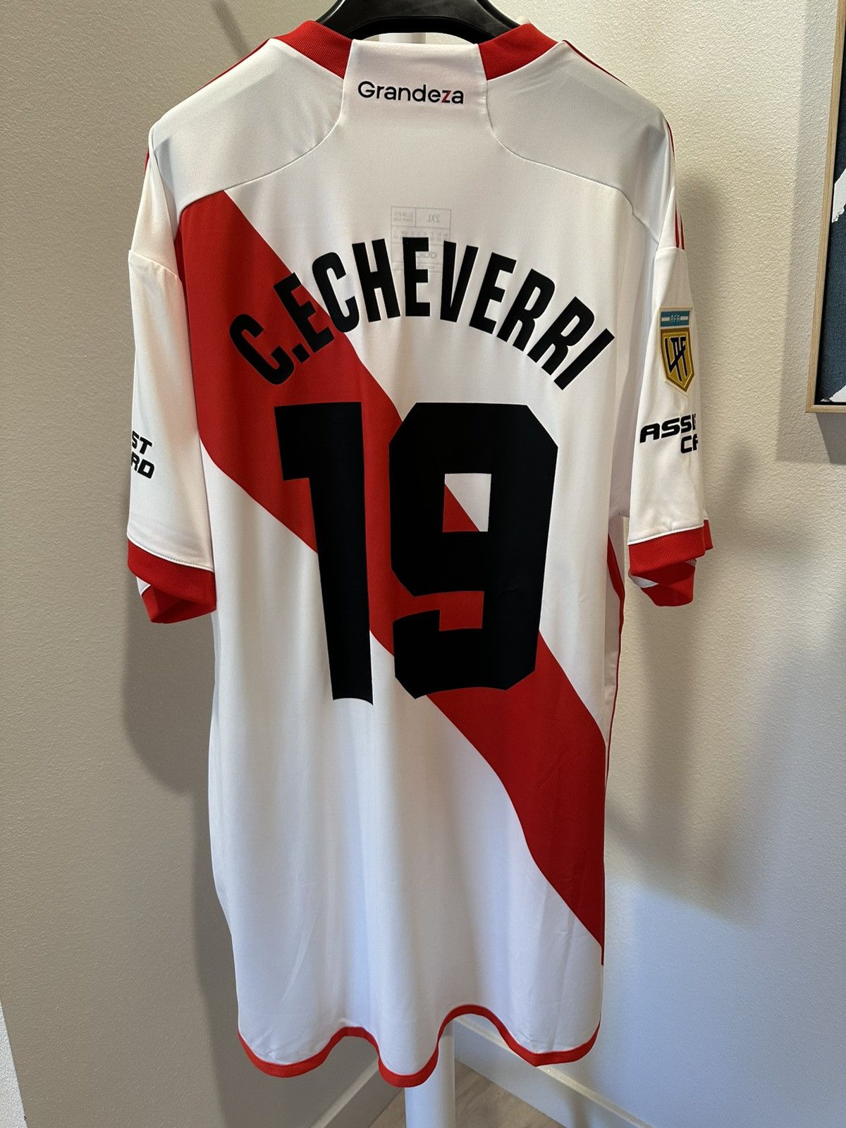 Adidas 2023-24 River Plate Claudio Echeverri Soccer Jersey Size US XL / EU 56 / 4 - 1 Thumbnail