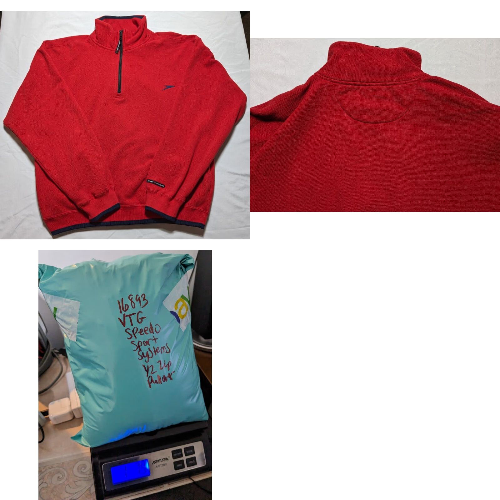 Speedo VINTAGE Speedo SPORT SYSTEMS Men Large Red Cotton Blend 1/4 Zip Pullover Size US L / EU 52-54 / 3 - 10 Thumbnail